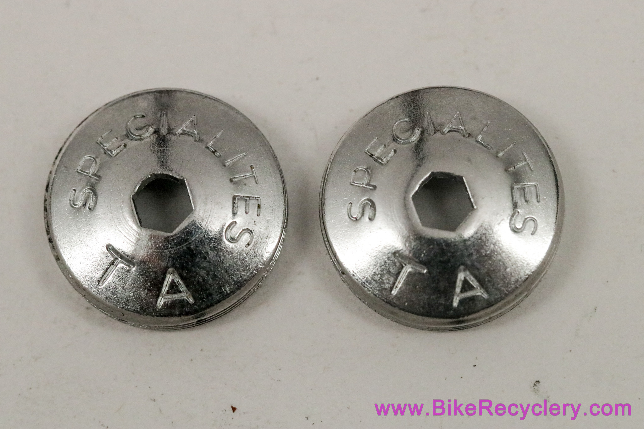 NOS Specialties TA Crank Dust Caps: Chrome - Vintage Pro 5 Vis Cyclotouriste (Sold in Pairs)