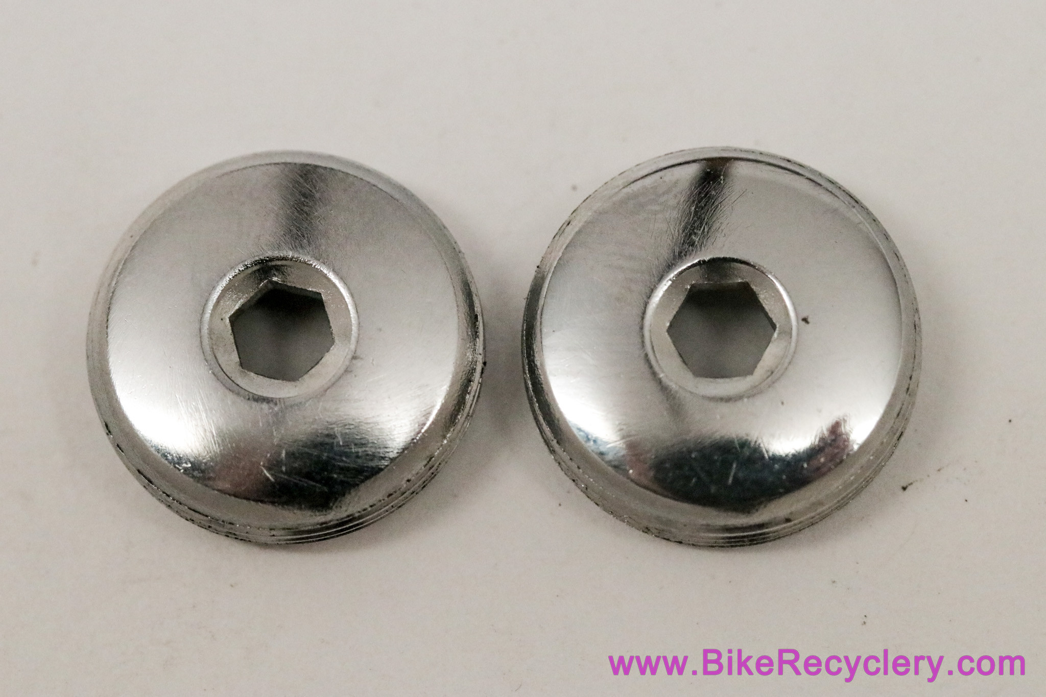 NOS Chrome Crank Dust Caps: 5mm Key (Pair)