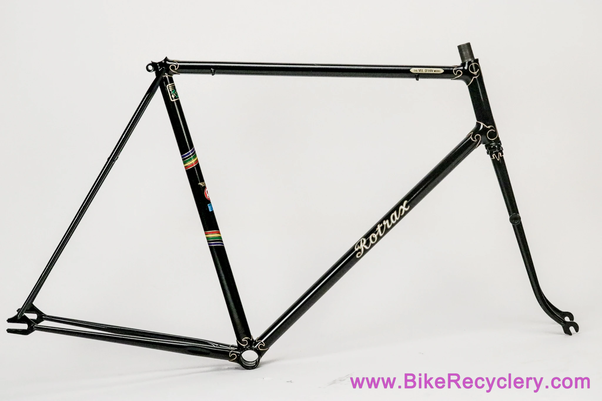 57cm Rotrax Vel D'Hiv Path Racer / Track Frameset: 1950's - Ornate Lugs - British Top Level (Exquisitely Restored)
