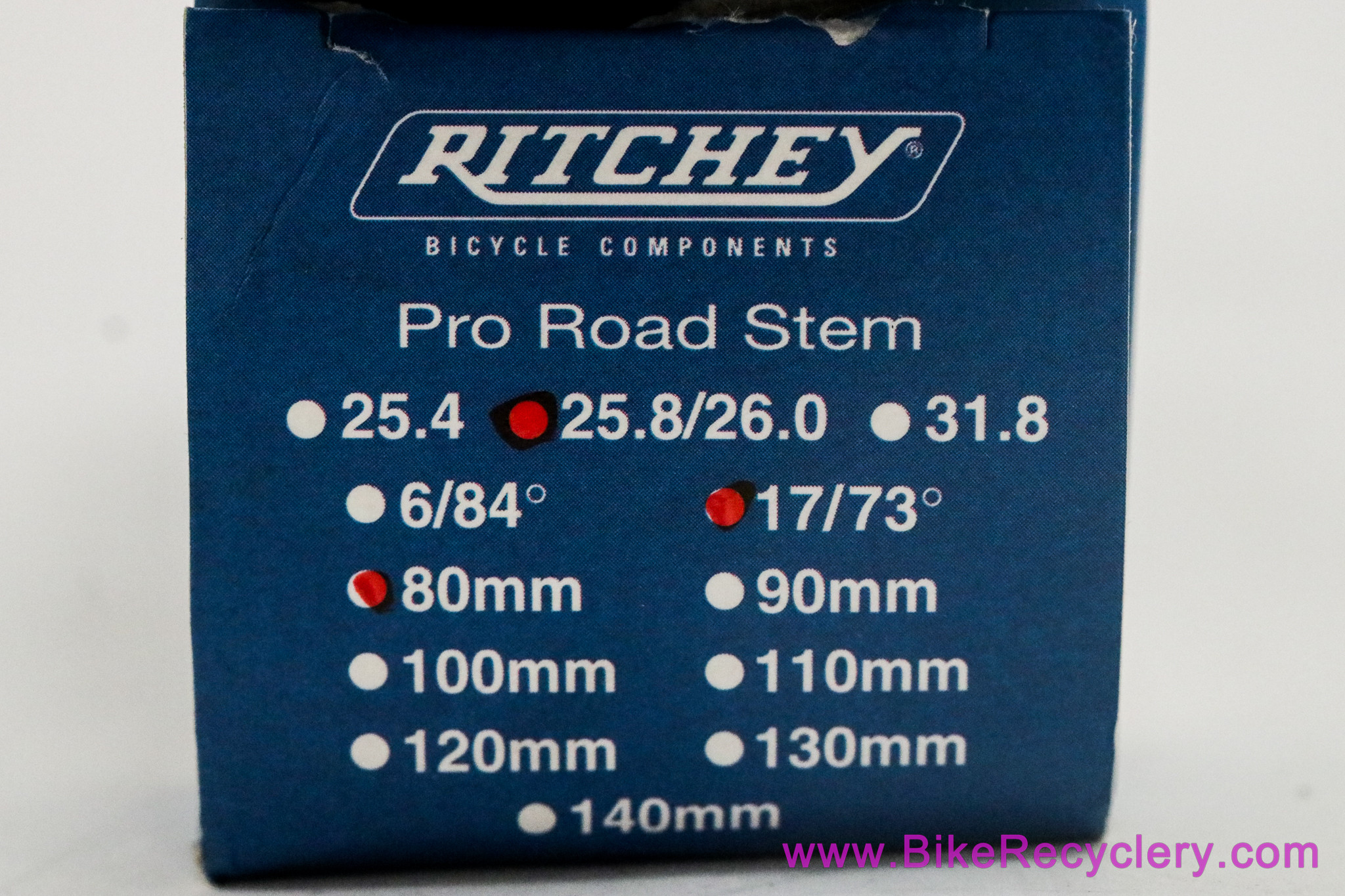 NIB/NOS Ritchey Pro Road Threadless Stem: 1 1/8" x 80mm x 26.0mm - 17/73 Degree - Black