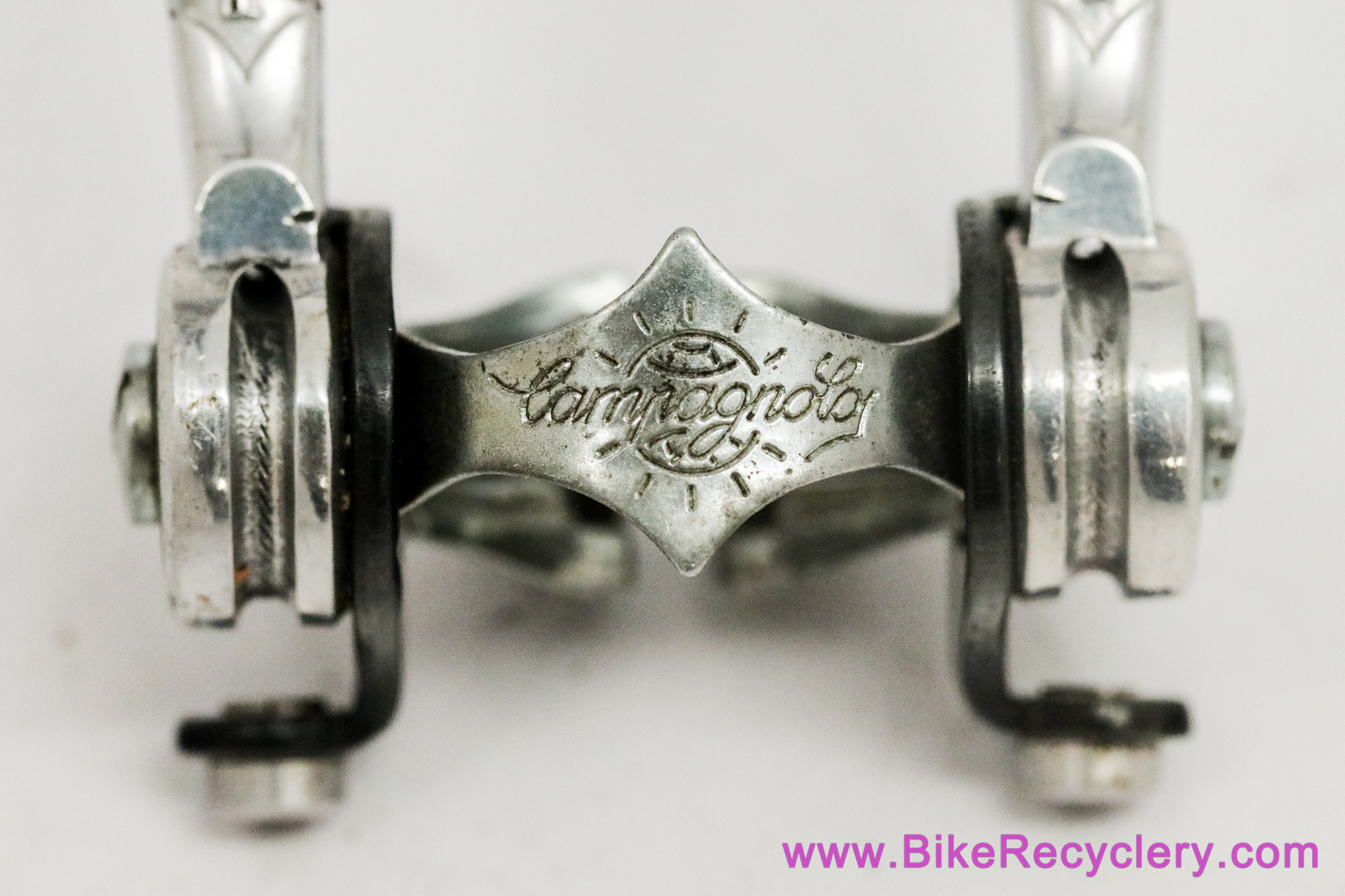 Campagnolo #1014 Nuovo Record Downtube Shifters: Clamp On - Black Cable Stops - Flat Plates/Screws (Near Mint)