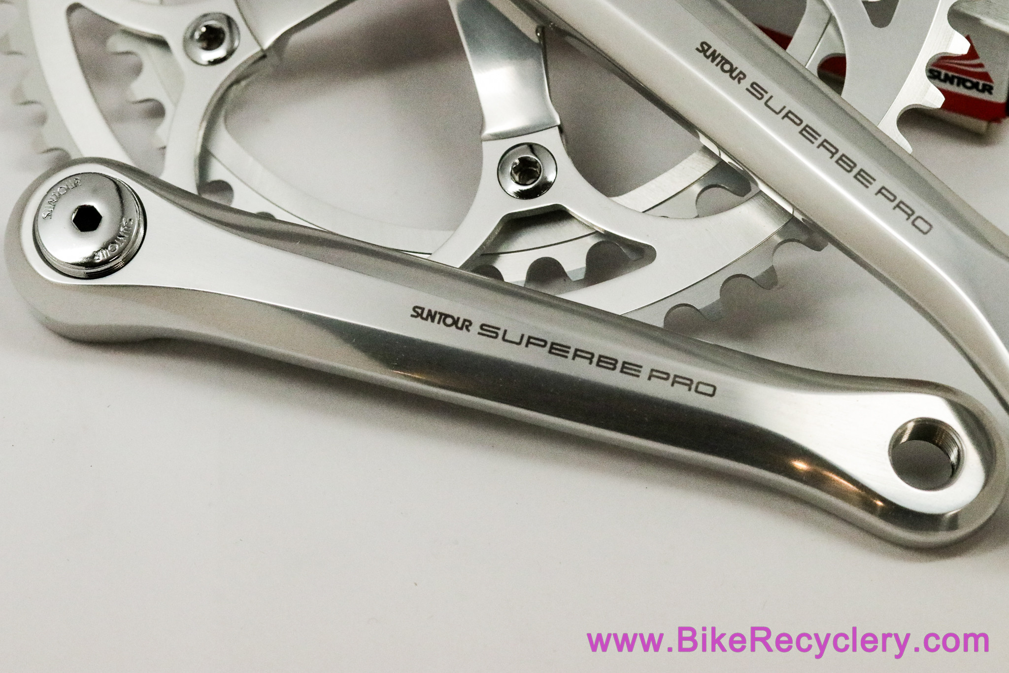NIB/NOS Suntour Superbe Pro Crankset: CW-SB10 - 172.5mm x 53/42t x 130mm - Dust Caps (Pristine)