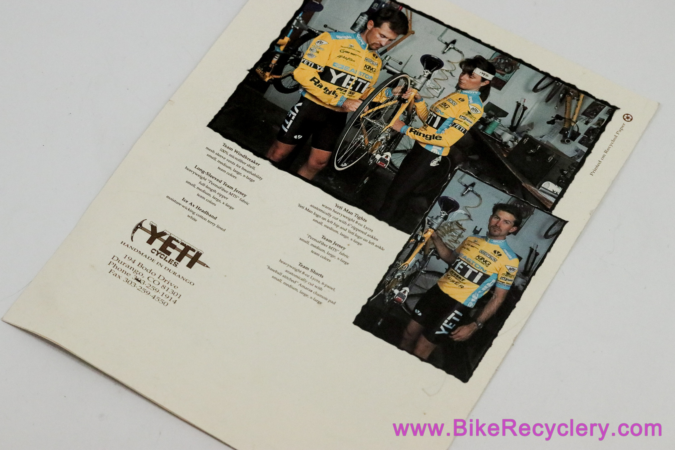 1990's Yeti Cycles Clothing & Accessories Catalog + Owner's Manual (MINT)