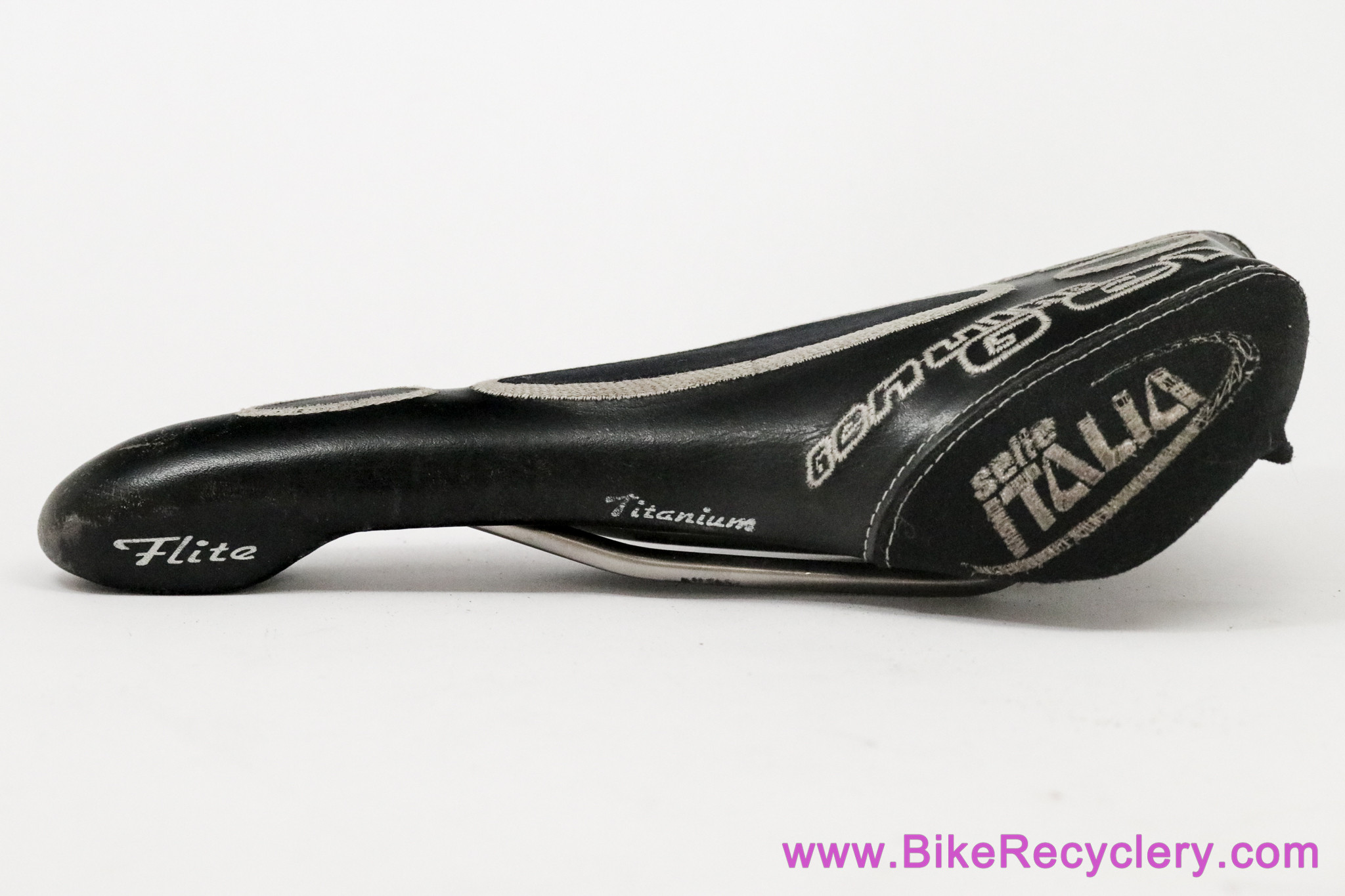Selle Italia Flite Titanium Genuine Gel: Black Leather + Kevlar