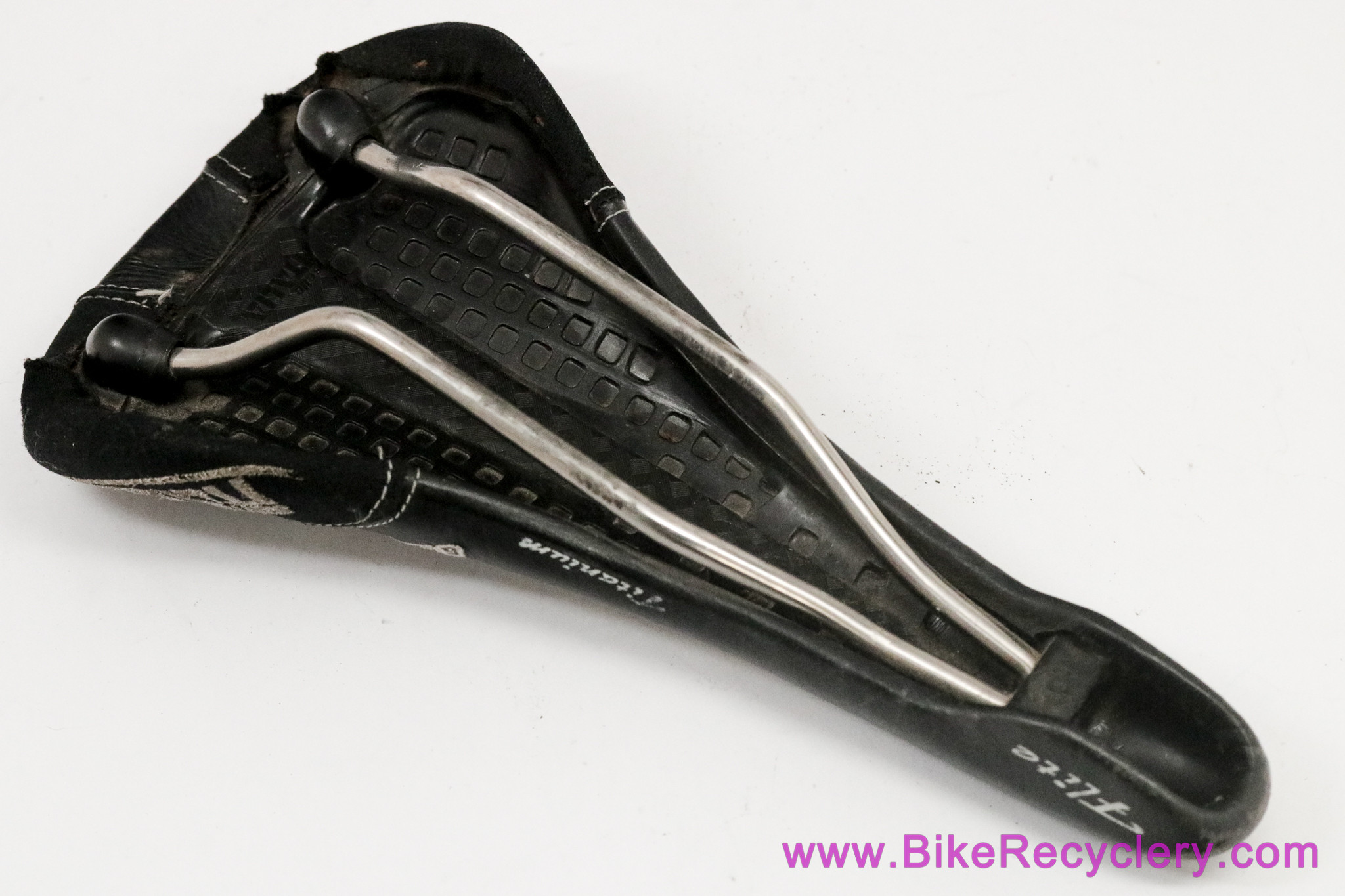 Selle Italia Flite Titanium Genuine Gel:  Black Leather + Kevlar - 1998 