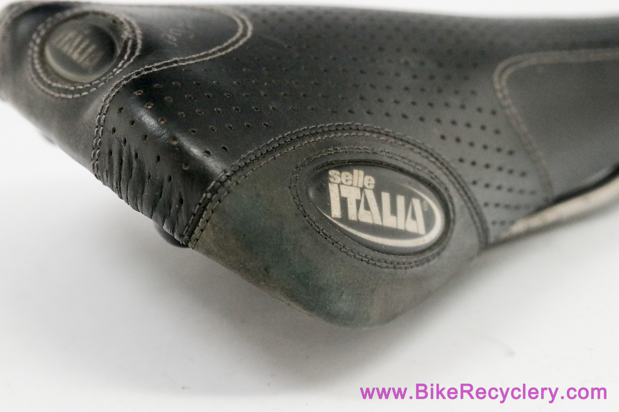 Selle Italia Flite Titanium Genuine Gel: Perforated Black Leather - 2003 (Near Mint)