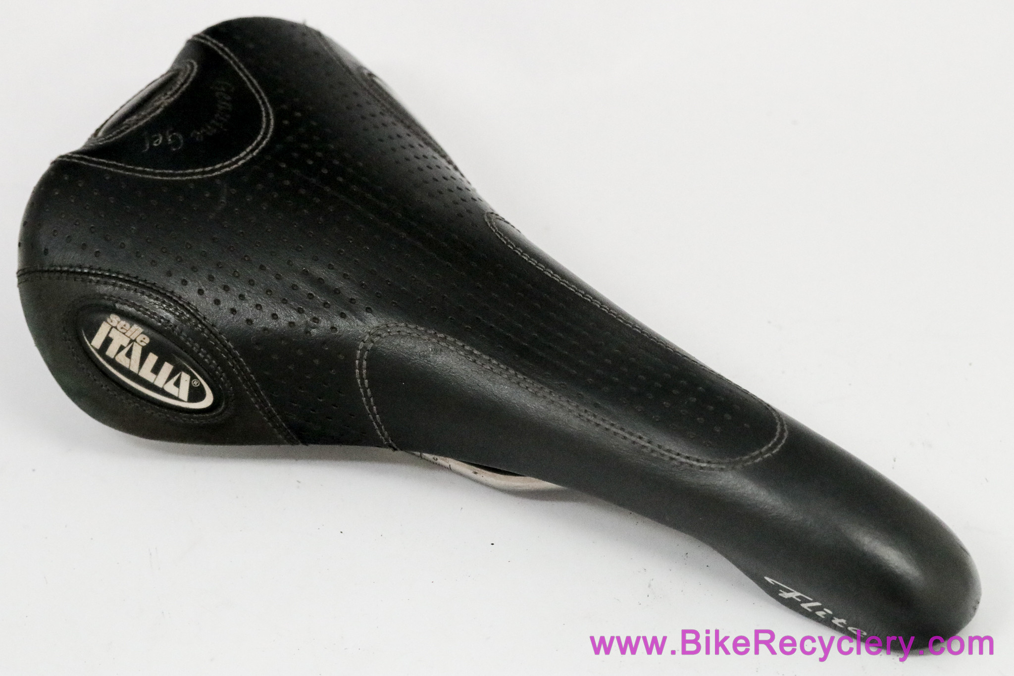 Selle Italia Flite Titanium Genuine Gel: Perforated Black Leather - 2003 (Near Mint)
