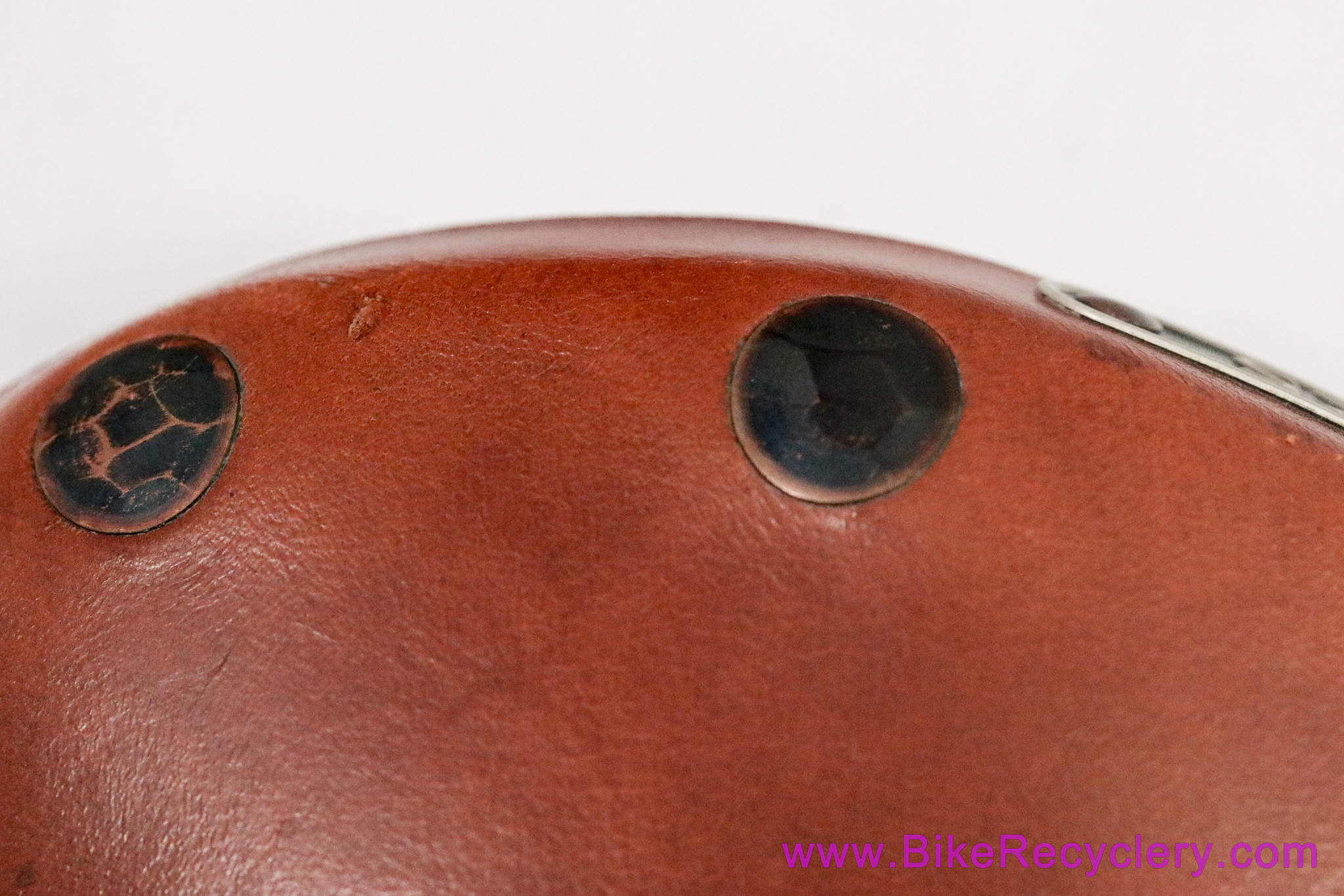 Brooks Team Pro Short Special Leather Saddle:  Large Hammered Copper Rivets - Chrome Rails - Honey (Barely Used Near Mint++) 
