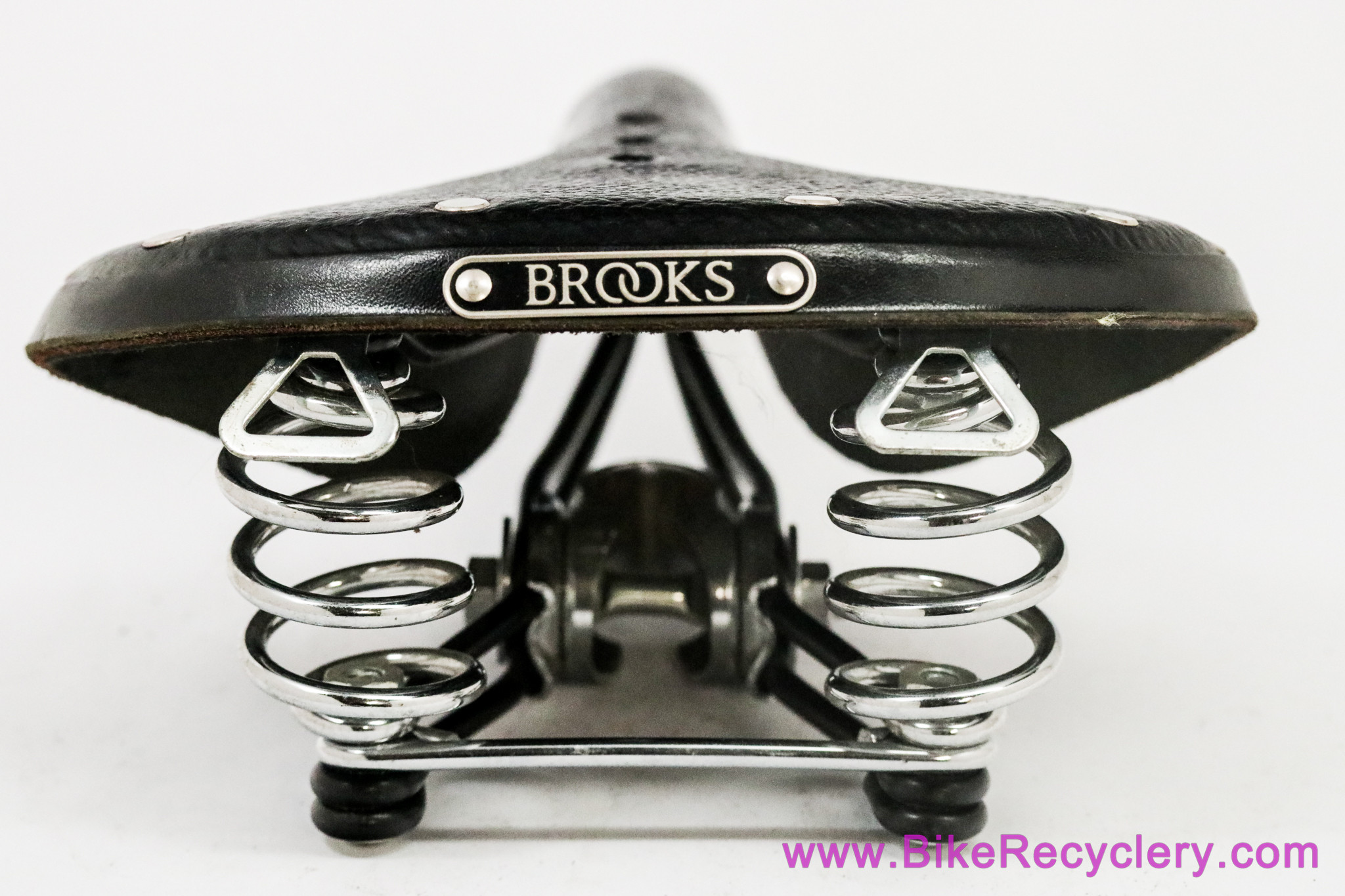 Brooks B66 Leather Saddle: Springs - Twin Rail - Black (NEW