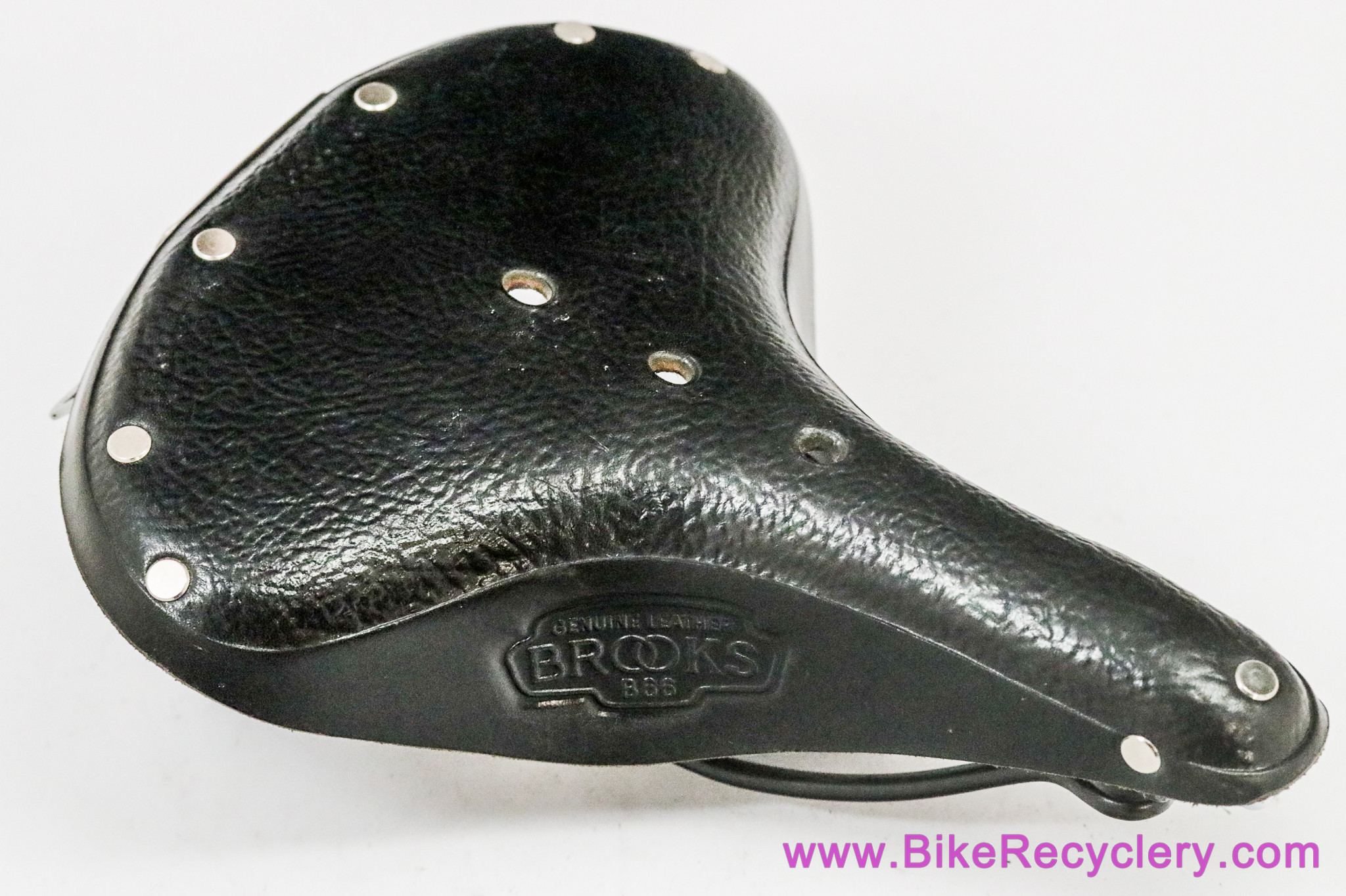 Brooks B66 Leather Saddle: Springs - Twin Rail - Black (NEW