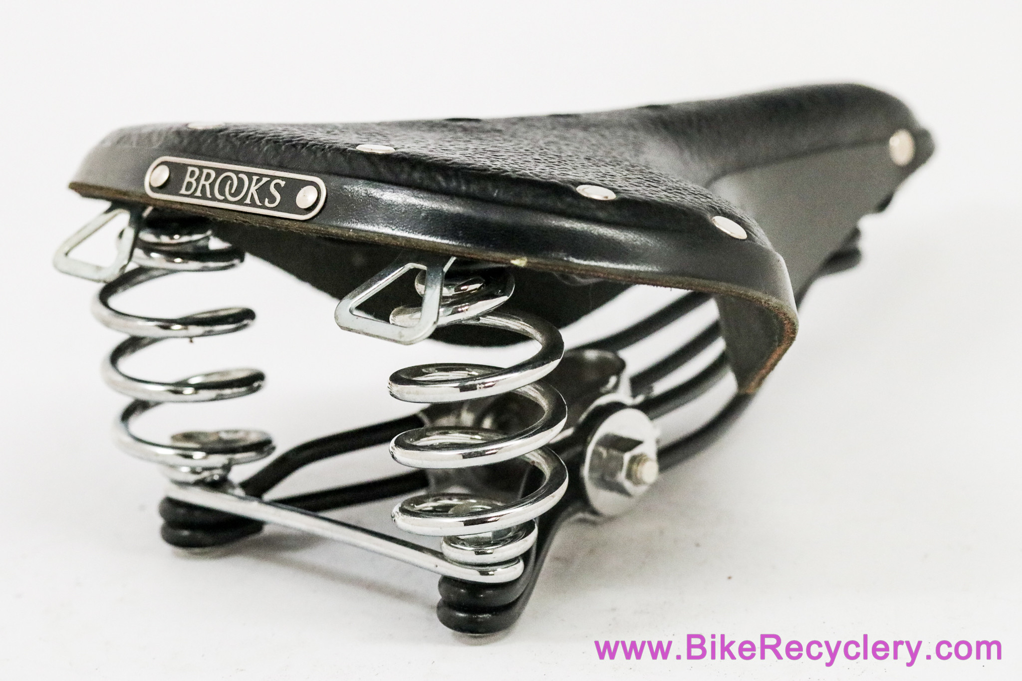 Brooks B66 Leather Saddle: Springs - Twin Rail - Black (NEW