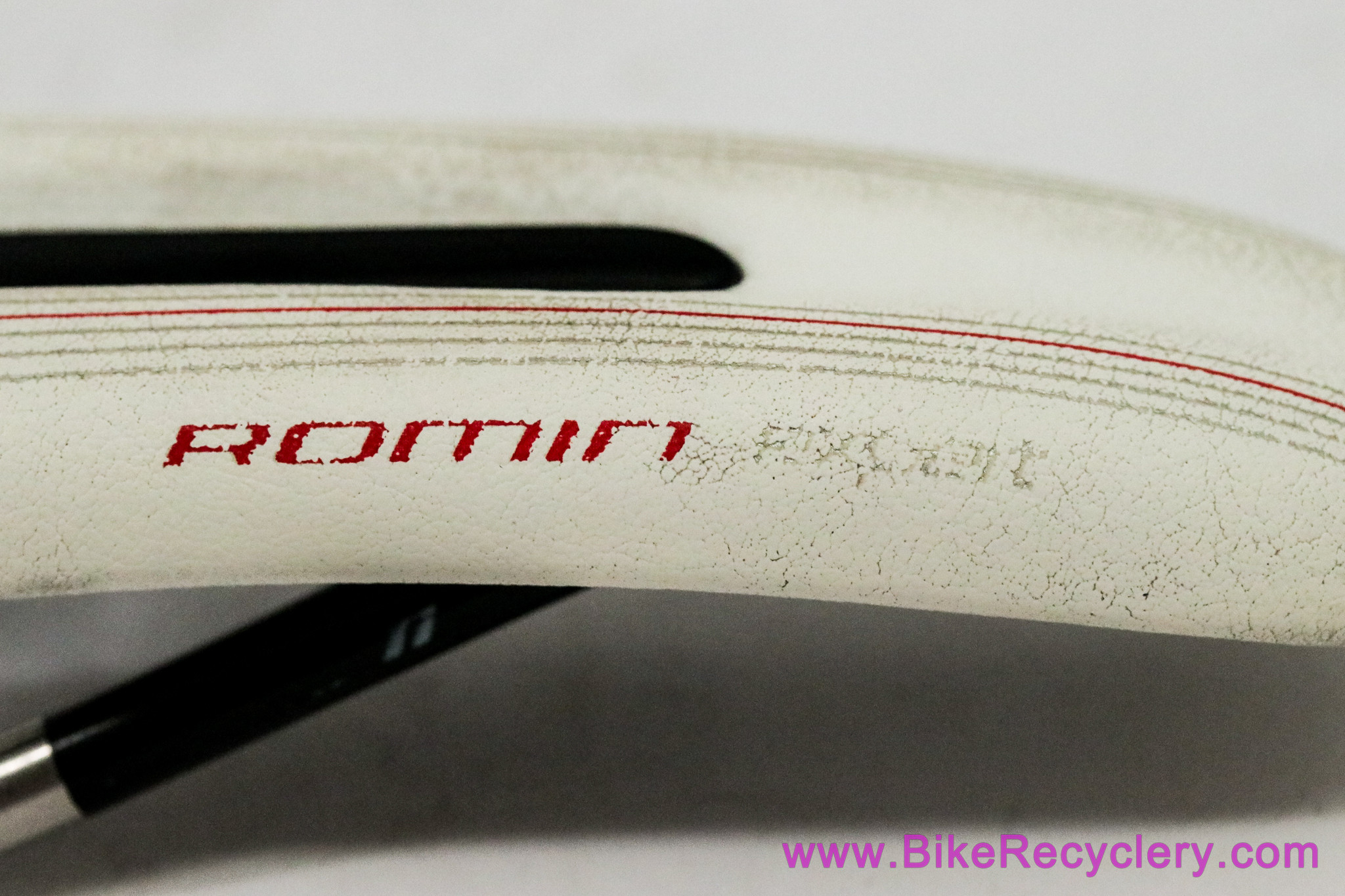 Specialized BG Romin Expert Ti Saddle: 130mm - White w/ Red & Grey Pinstripes 