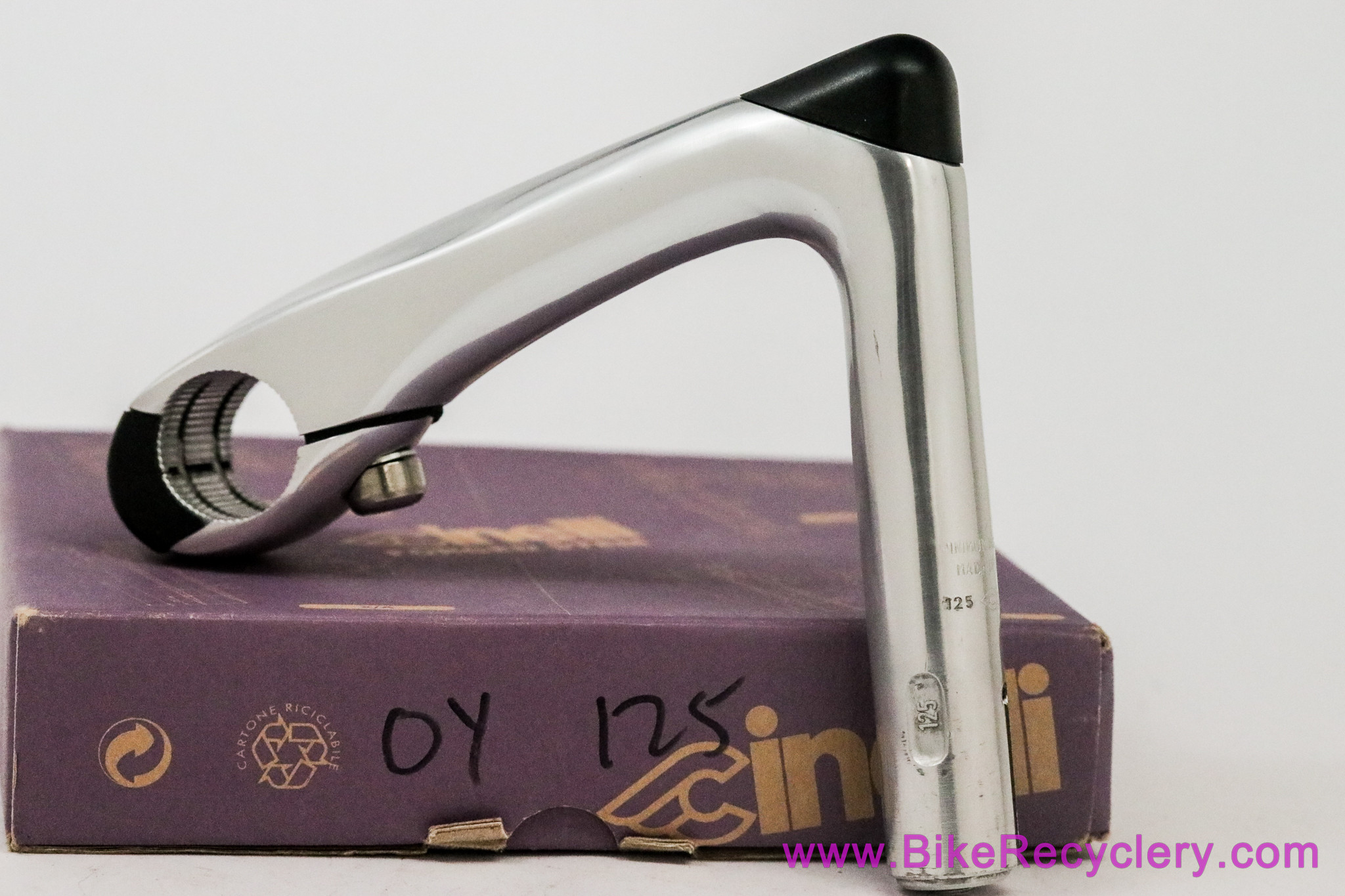 NIB/NOS Cinelli Oyster Quill Stem: 125mm x 26.4mm - Removable Faceplate - Silver/Black