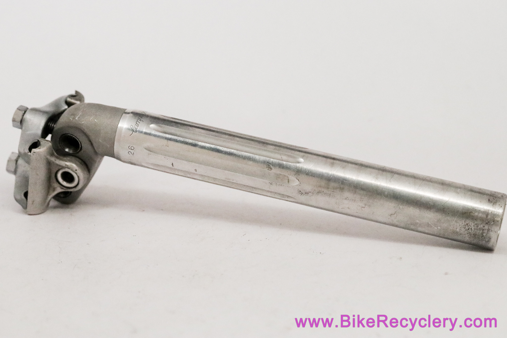 Campagnolo Super Record 2-Bolt Fluted Seatpost: 1st Gen 1970's! - 26.0mm - Alloy Ears (Near Mint+ Low Miles)