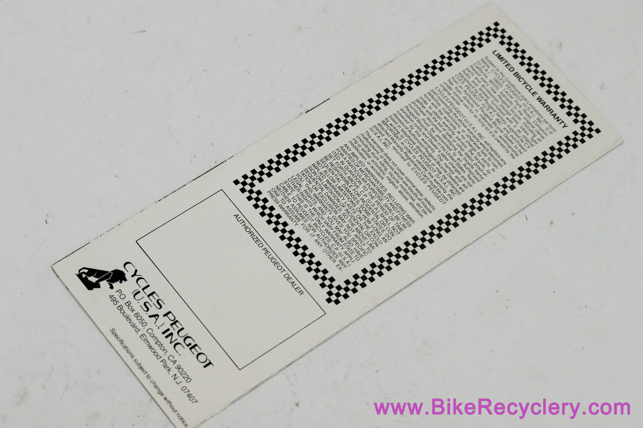 1979 Peugeot Bicycle Catalog / Brochure: PY10CP Prestige / PXN10LE / PKN10E (MINT)