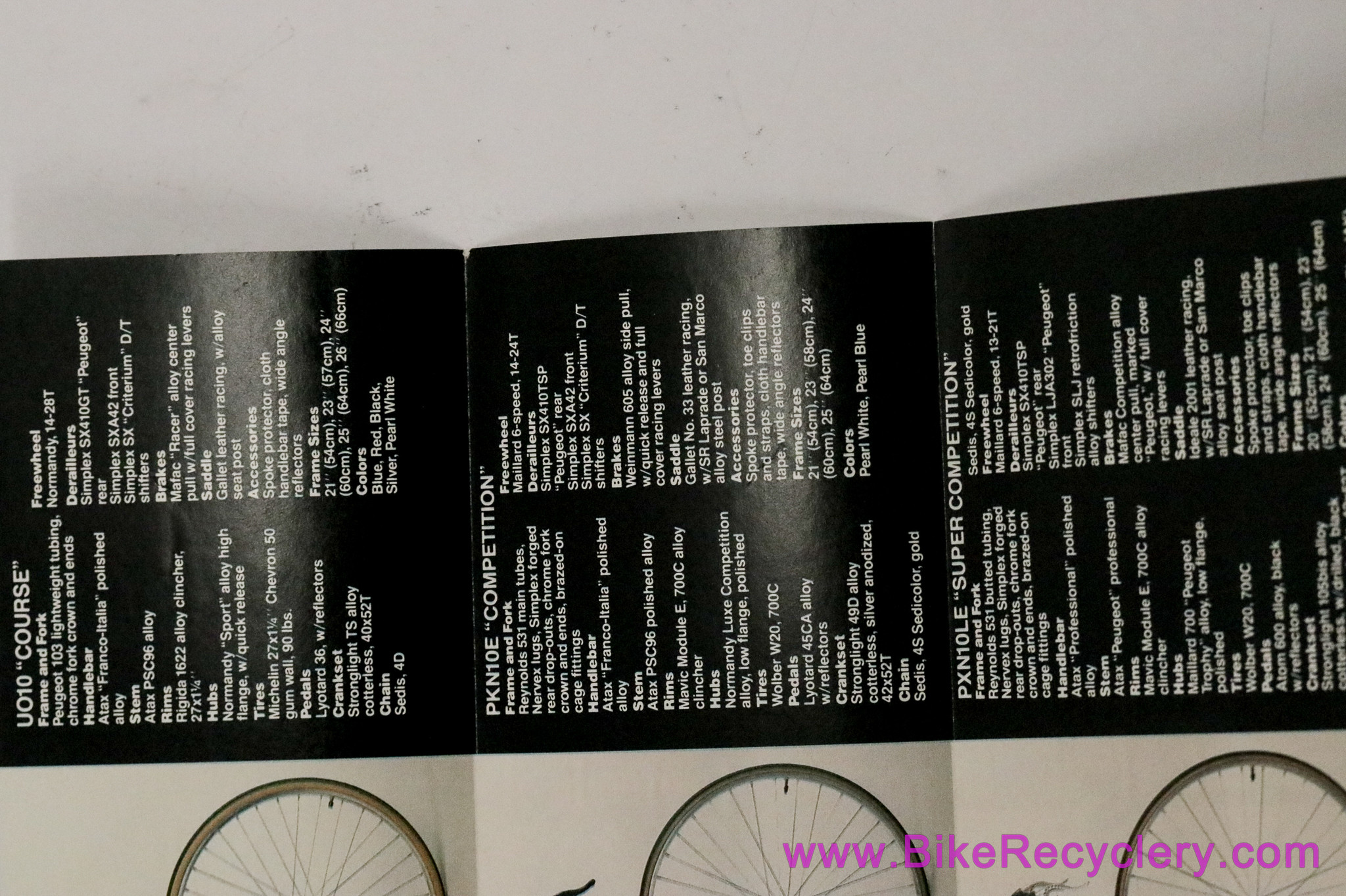 1979 Peugeot Bicycle Catalog / Brochure: PY10CP Prestige / PXN10LE / PKN10E (MINT)