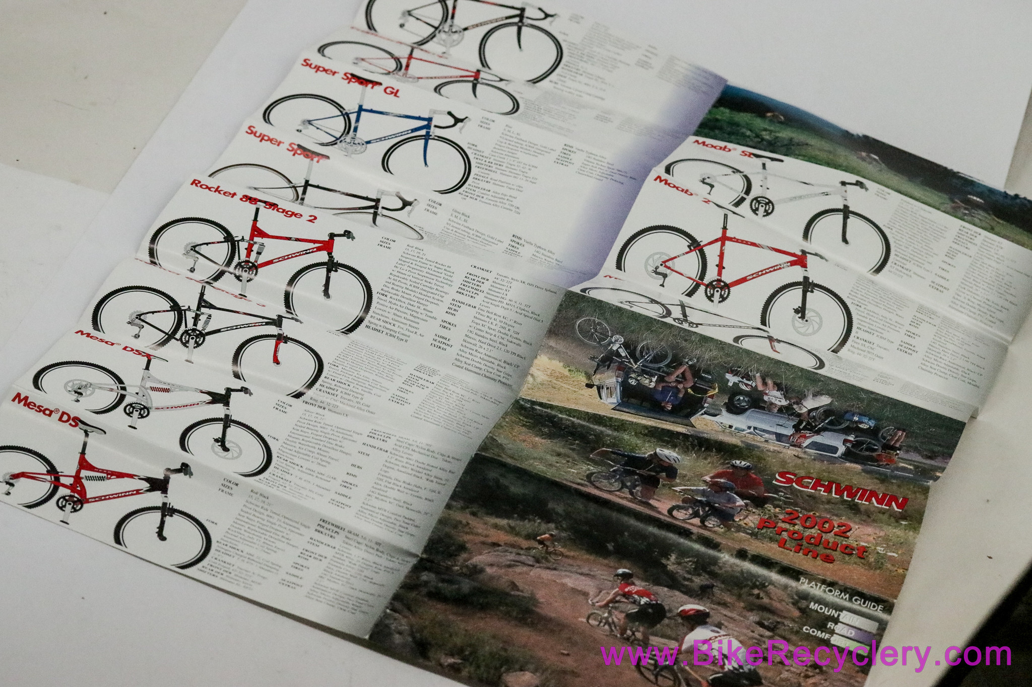 2002 Schwinn Catalog: Rocket 88 Stage 2 / Fastback Pro / Moab SL