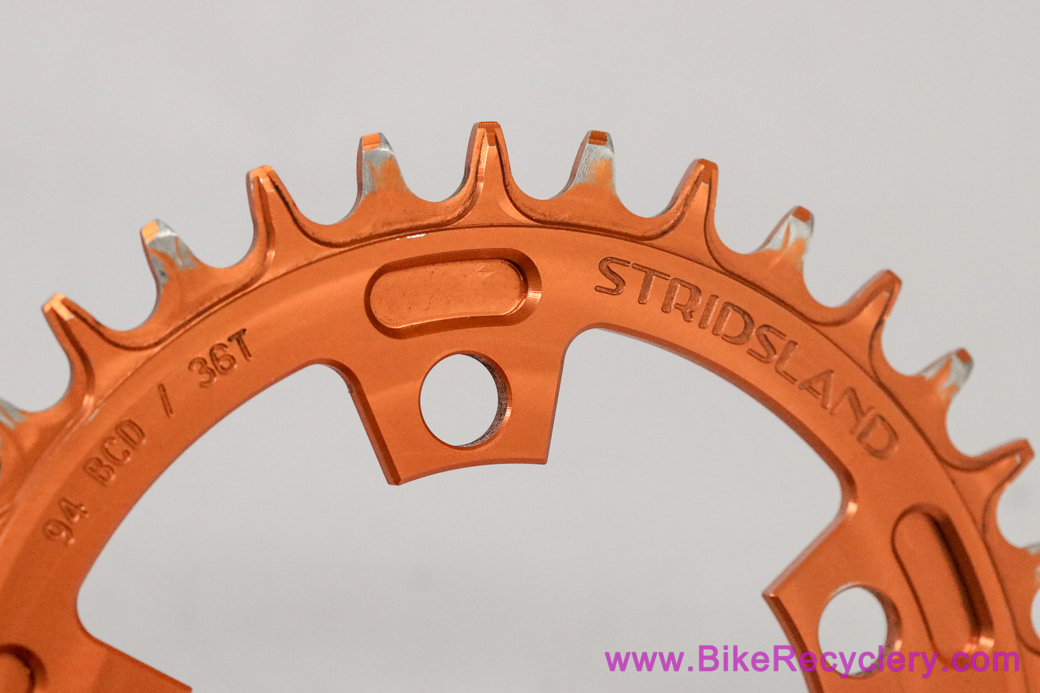 Stridsland 94mm BCD Narrow-Wide Chainring: 36t - Gold/Orange Ano