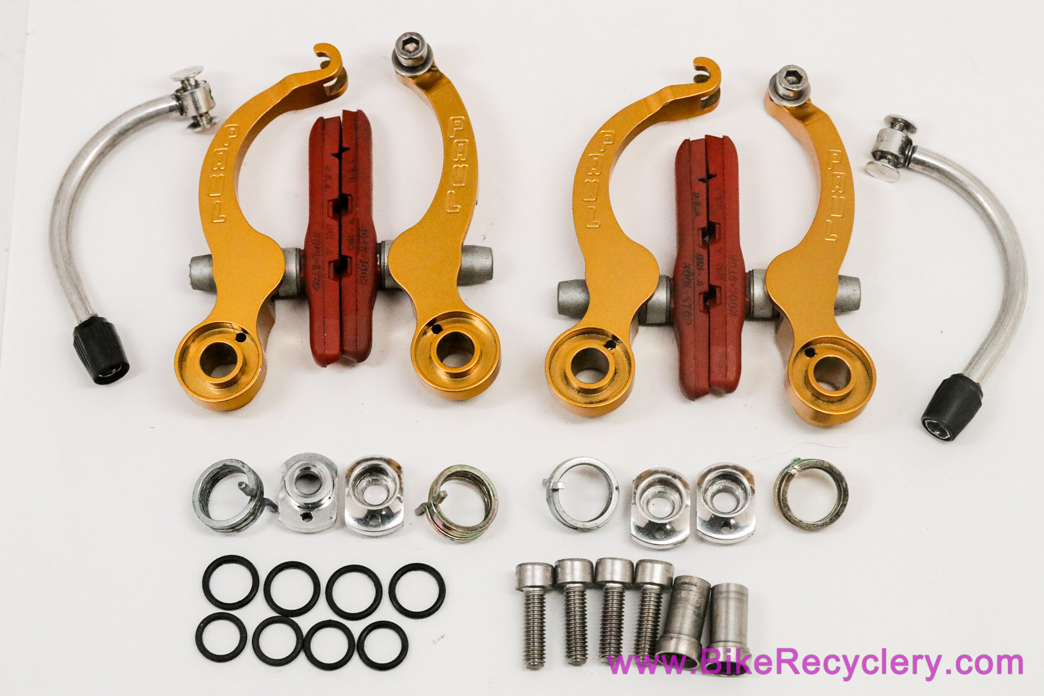 Jeu De Freins V-Brake Pour Vélo - 2 Plaquettes + Câbles + Nouilles - Compatible VTT, BMX, Ville - Montage Facile & Freinage Puissant - 11