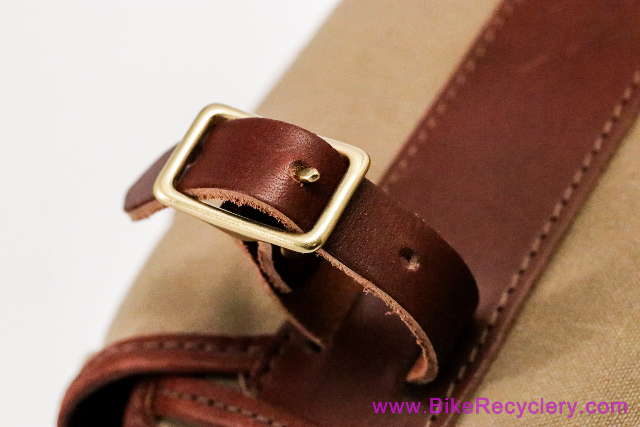 NOS Rivendell Sackville Banana Sack Handlebar / Saddle Bag: Tan + Brown Leather - Waterproof Waxed Canvas