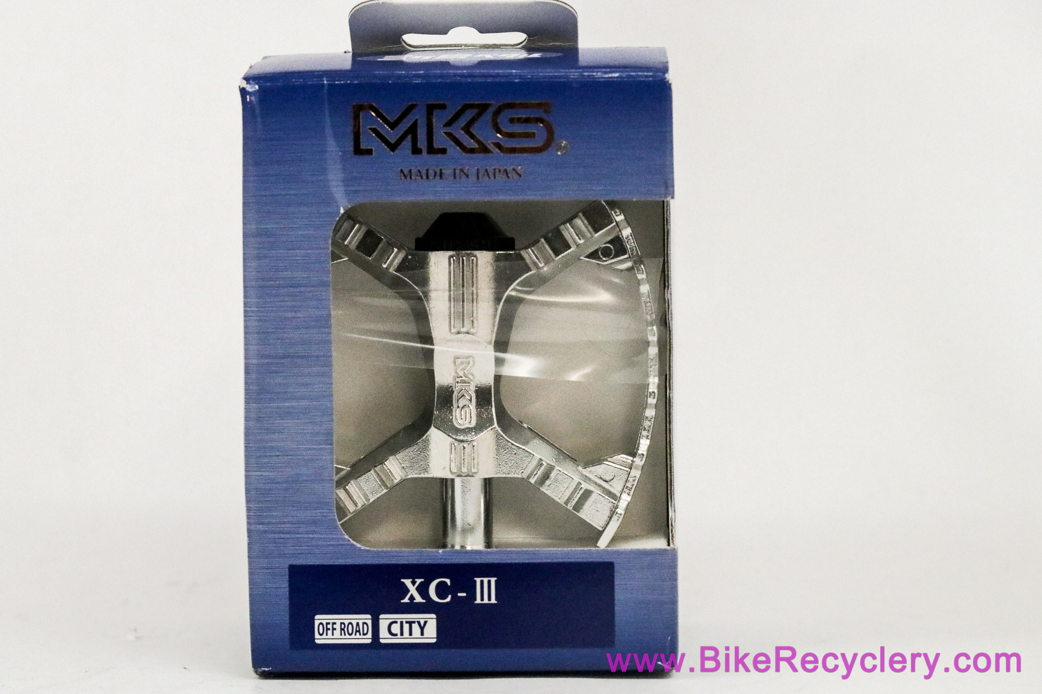 MKS Bear Trap XC-III Pedals: Recreation of Suntour XC-II - Silver/Silver (NEW)