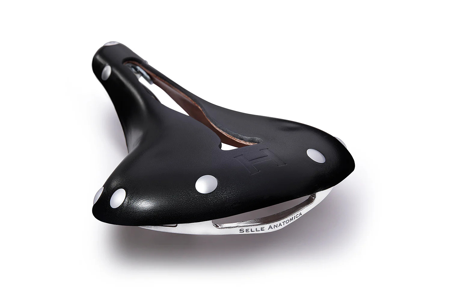 Selle Anatomica H2 Leather Saddle: Black / Silver (NEW)