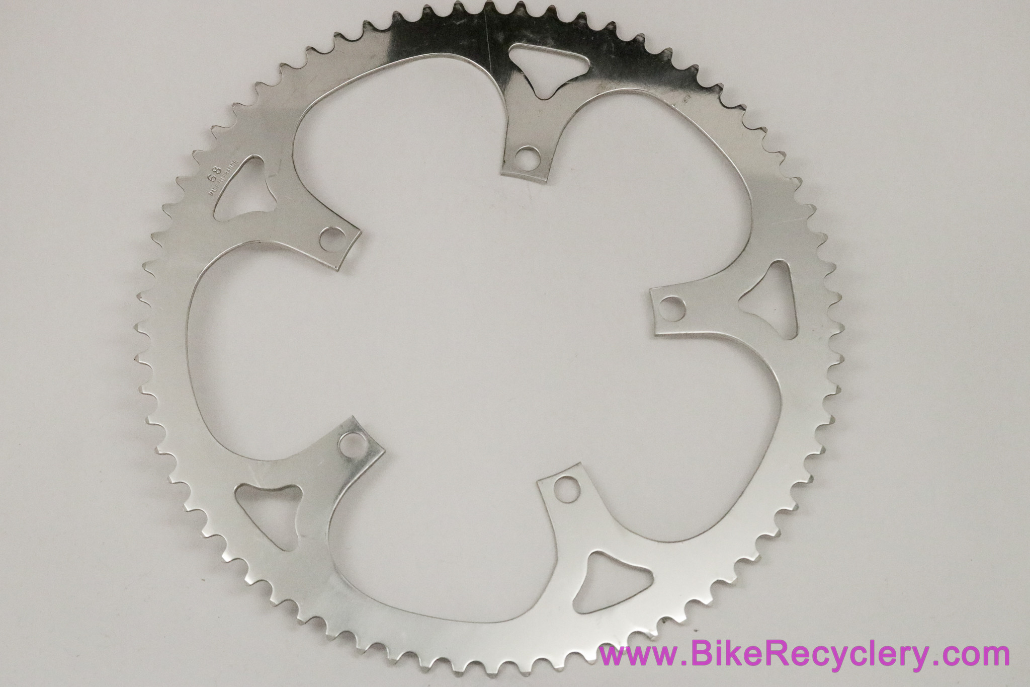 NOS Stronglight Tevano 68t x 144mm TT Chainring: Time Trial - Silver - Vintage 1980's