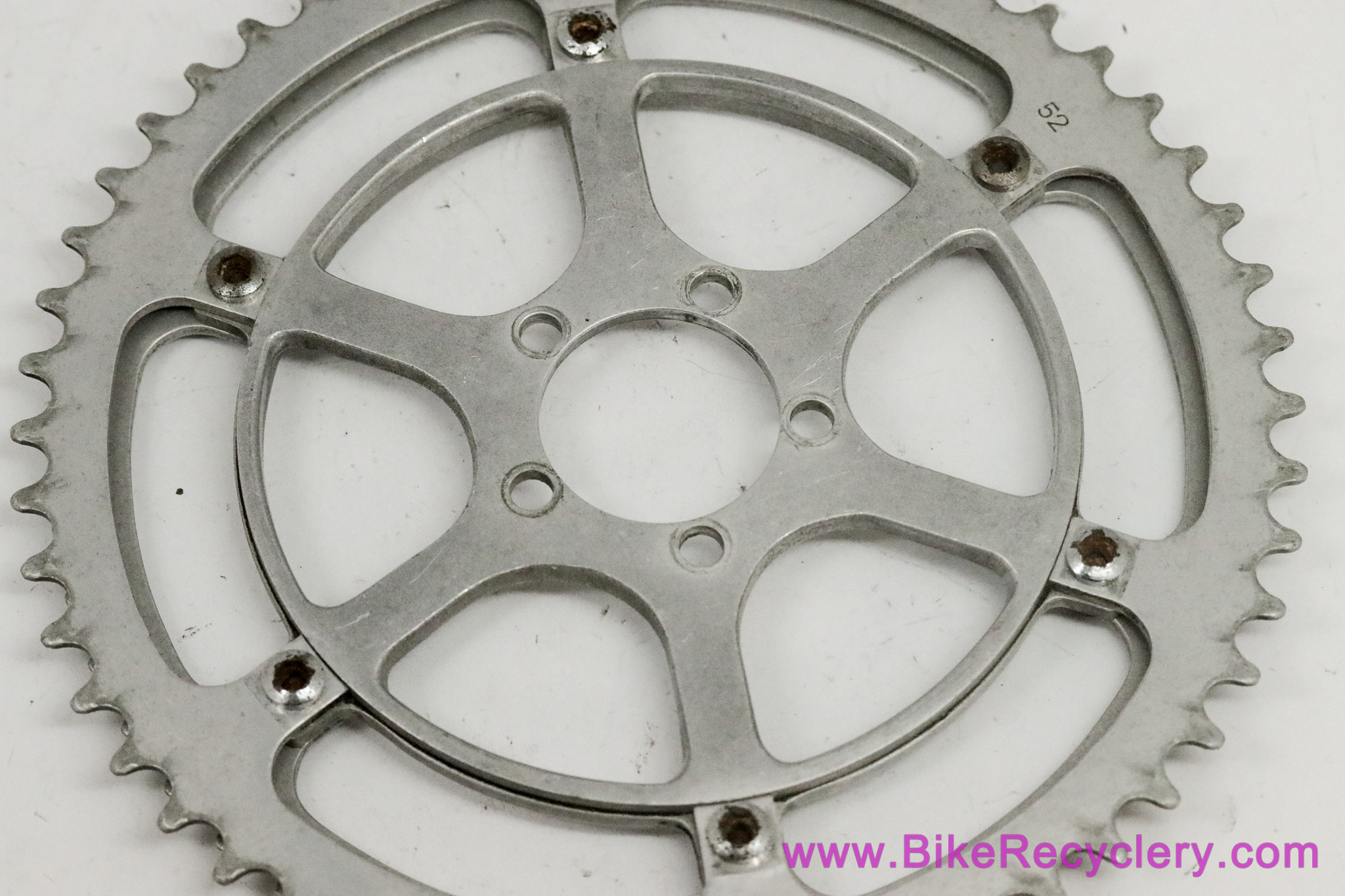 Early TA Pro 5 Vis Ref 2175 Double Chainring Set: 175 Professional Adapter + 52t / 49t - 1940's 1950's (EXC)