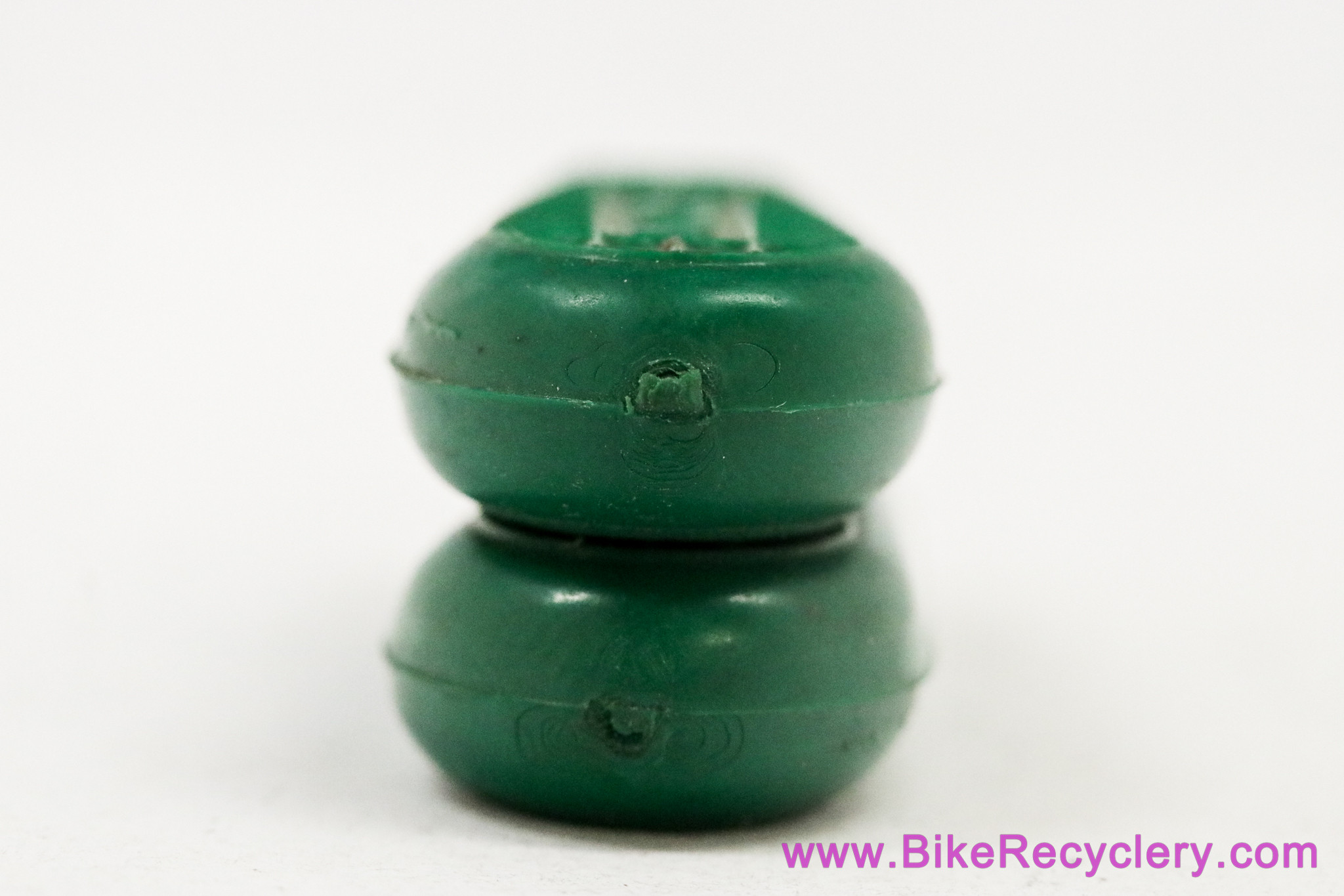 NOS Zeus Downtube Shifter Lever Covers: Dark Green - Hatch Pattern (Pair)