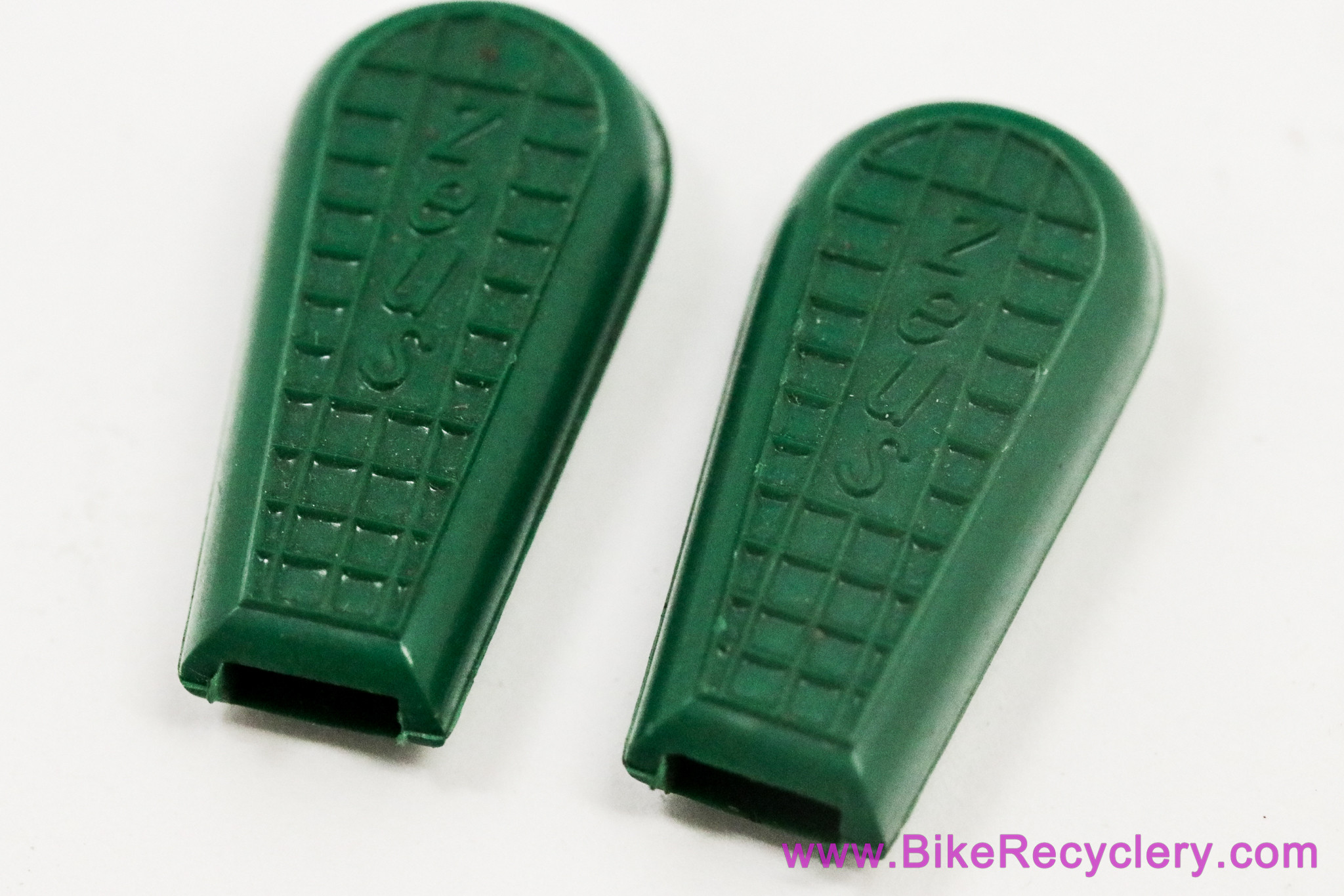 NOS Zeus Downtube Shifter Lever Covers: Dark Green - Hatch Pattern (Pair)
