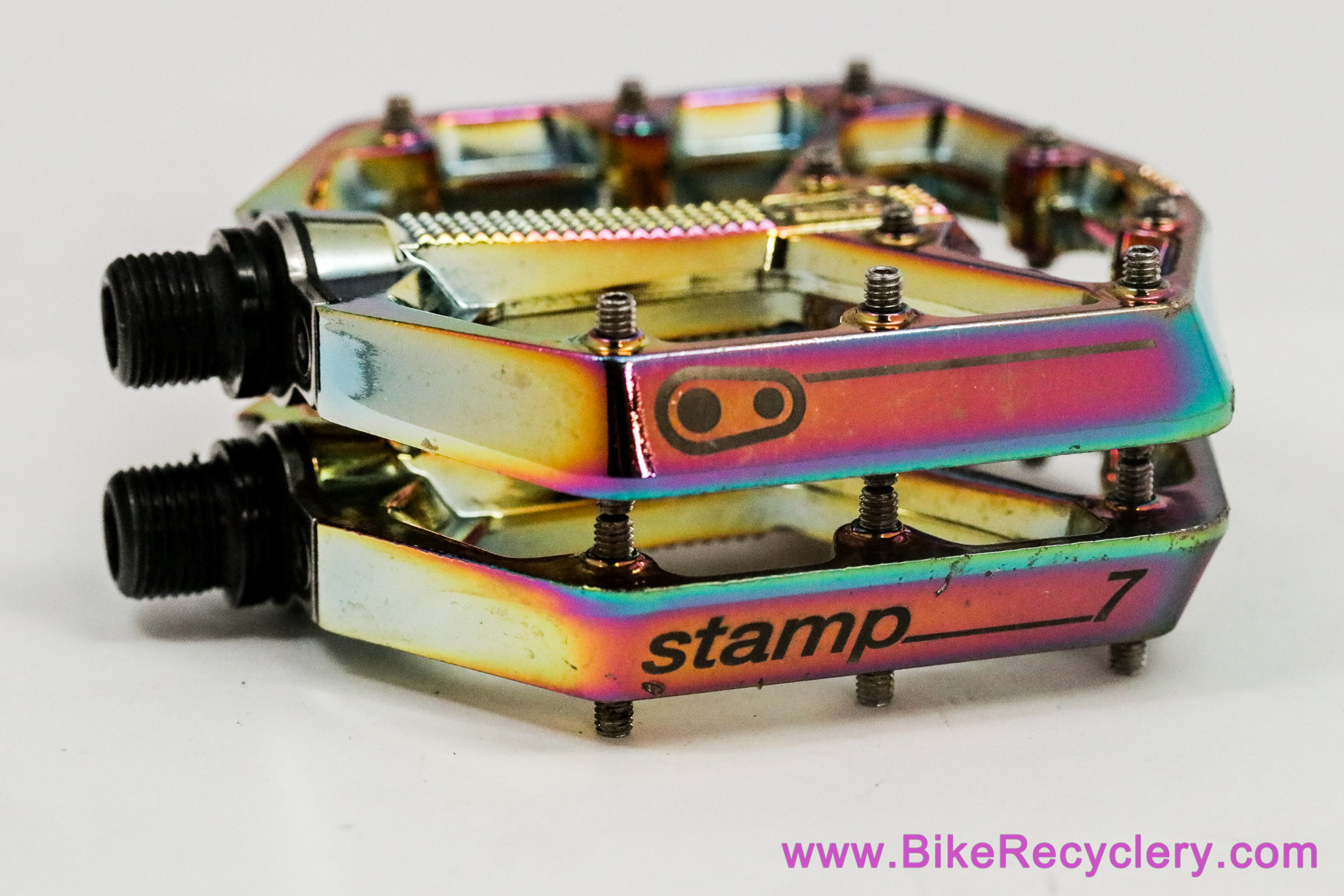 Crank Brothers Stamp 7 Small Pedals: Oil Slick (Near Mint+) - Bike