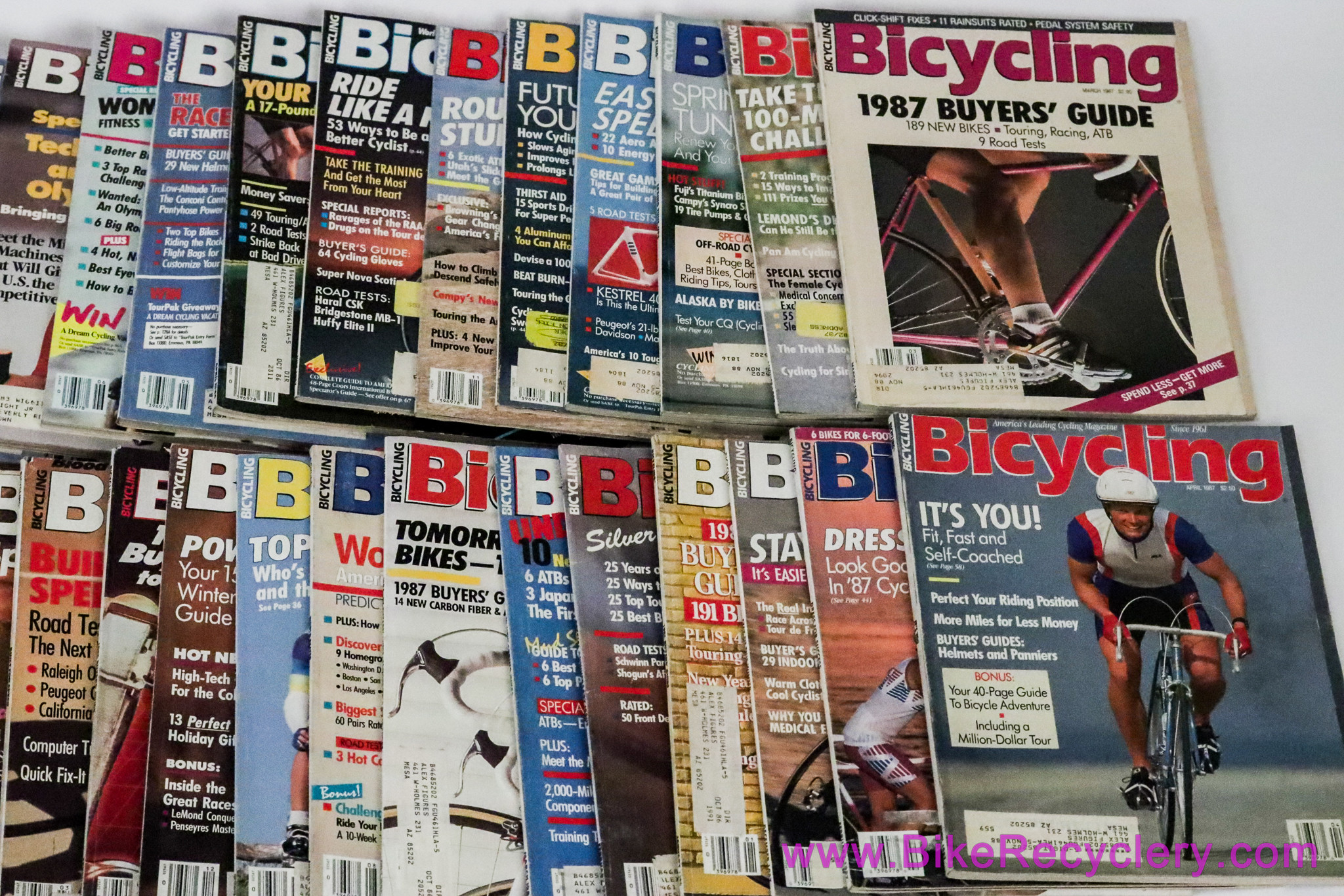 Bicycling Magazine LOT: 1981-1987 - 65 Issues