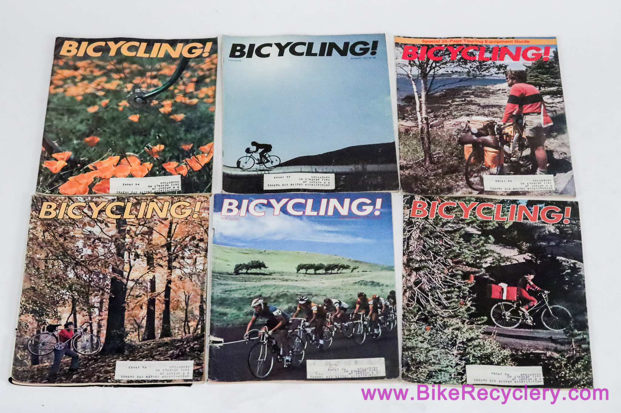 1977 Bicycling Magazine: Complete Year Set 12 Issues