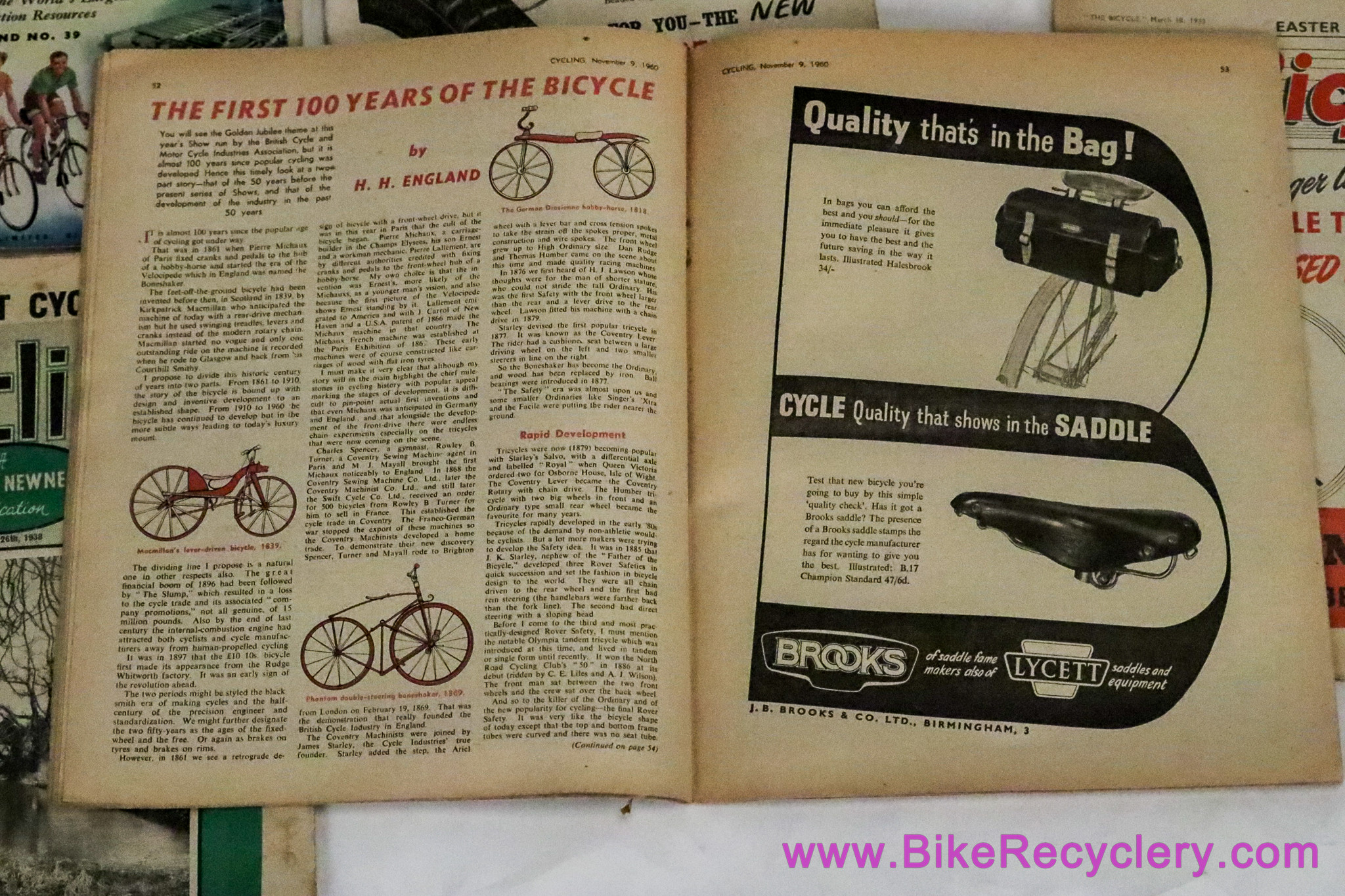 Vintage British Cycling Journal LOT: Pre-War 1930s / 1950s / 1960s - The Cyclist/Bicycle - Cycling & Mopeds