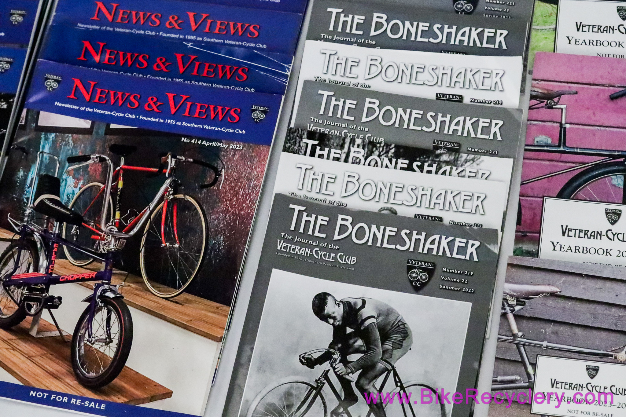 The Boneshaker + Veteran Cycle Club News & Views Newsletter LOT of 27 - Major Taylor / Raleigh Chopper / Banes Flying Gate / Raleigh Ace / Carlton