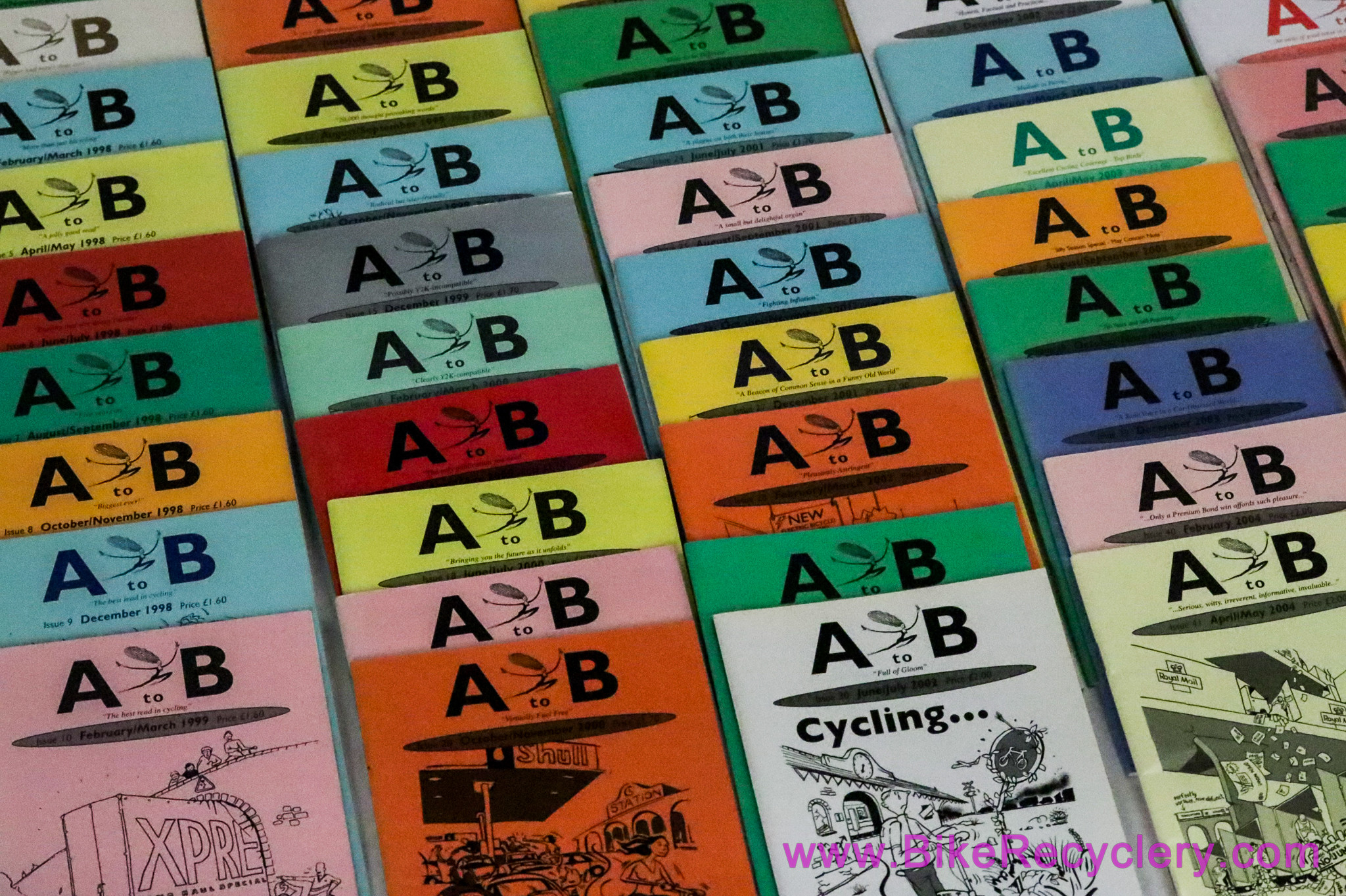 A to B Magazine LOT: 1997's Issue #2 to #50 - UK Alternative Transport Rag - Folding Bikes - Brompton - Ebikes - Electric Cars - Bike Trailers...