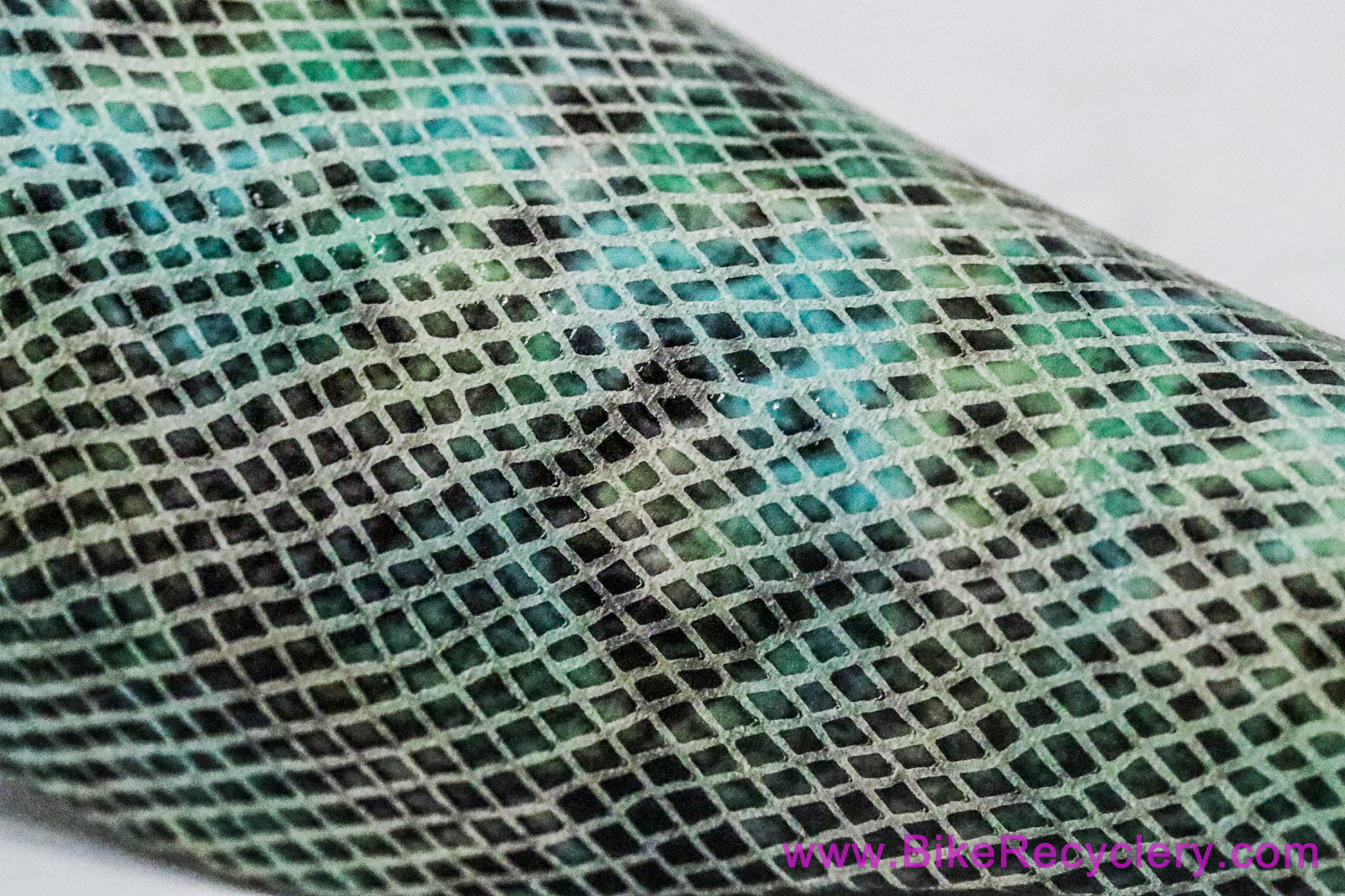 NOS Custom Re-Covered Snakeskin Vintage 1980's Saddle: Blue/Green/Black - Viscount Sea Gull H100