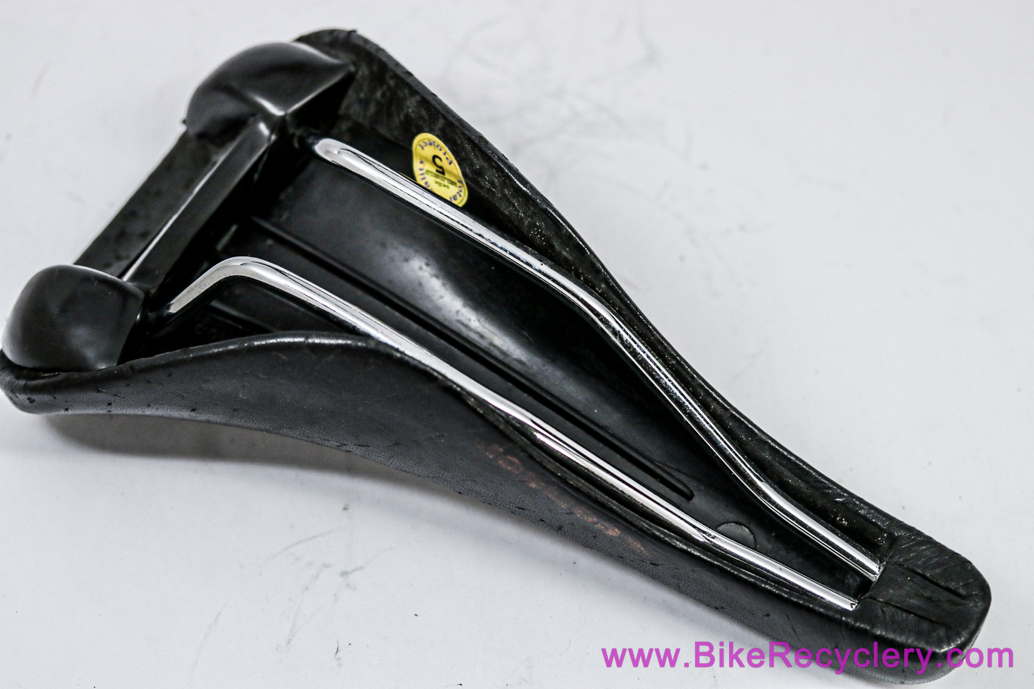 San Marco Concor Supercorsa Buffalo Leather Saddle: 1980's 1990's - Black (EXC)