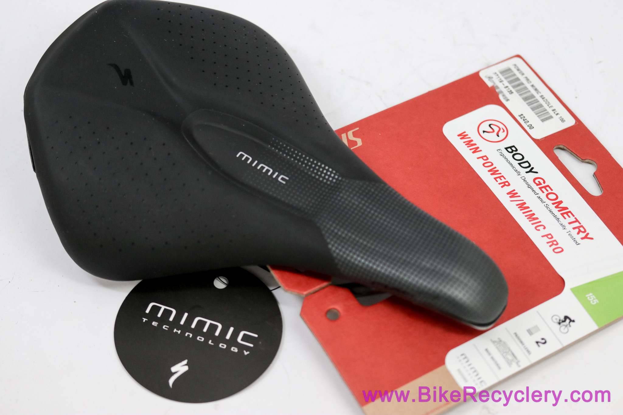 Specialized Power Pro w/ Mimic Saddle: 155mm - Ti Rails + Carbon Shell - Black (NEW)