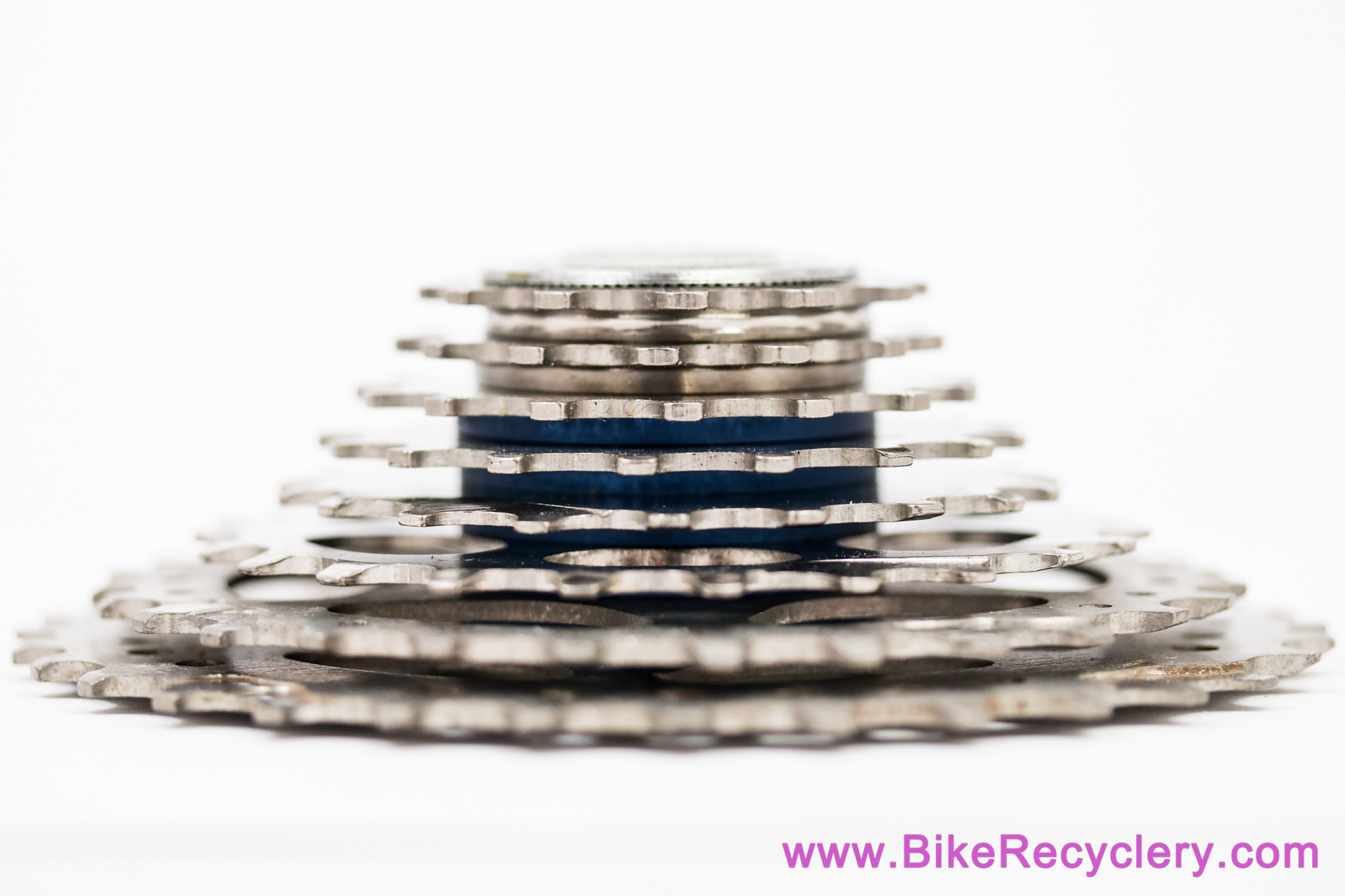 NOS SRP Titanium 8 Speed Cassette: MTB 12-32t - Shimano HG - Blue Spacers