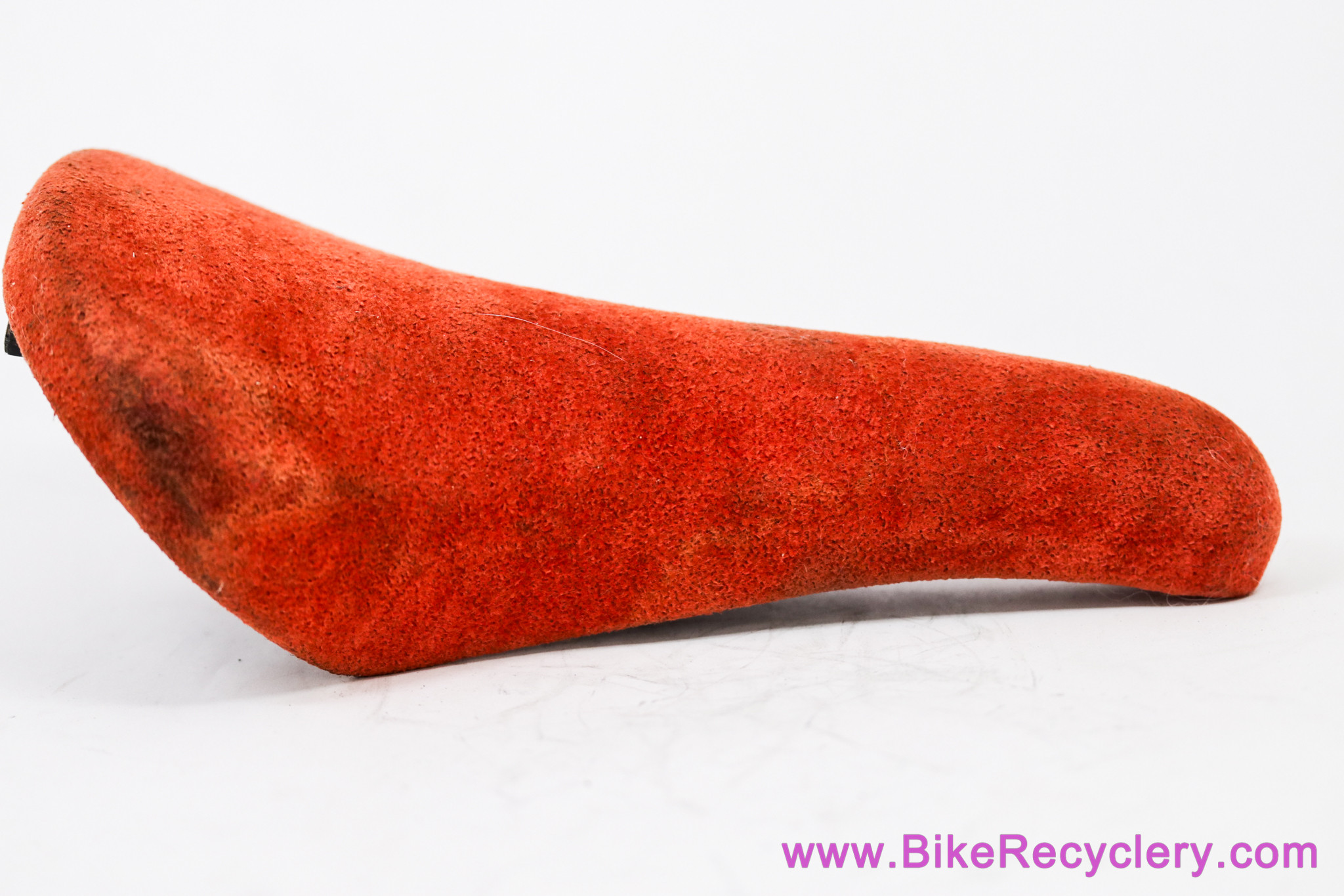 Iscaselle Tornado Saddle: Suede Leather - Red Orange Hippie Shag
