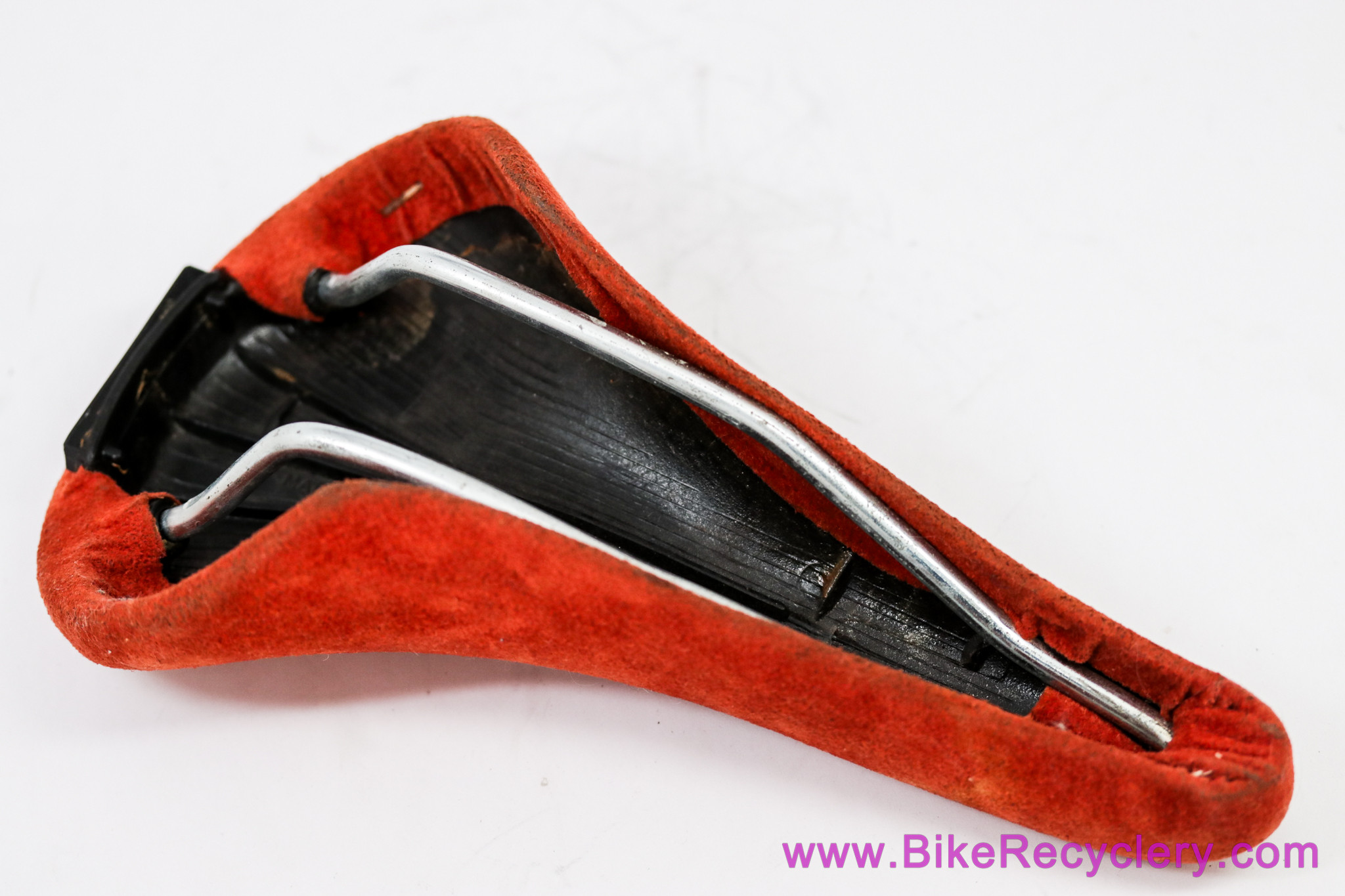 Iscaselle Tornado Saddle: Suede Leather - Red Orange Hippie Shag