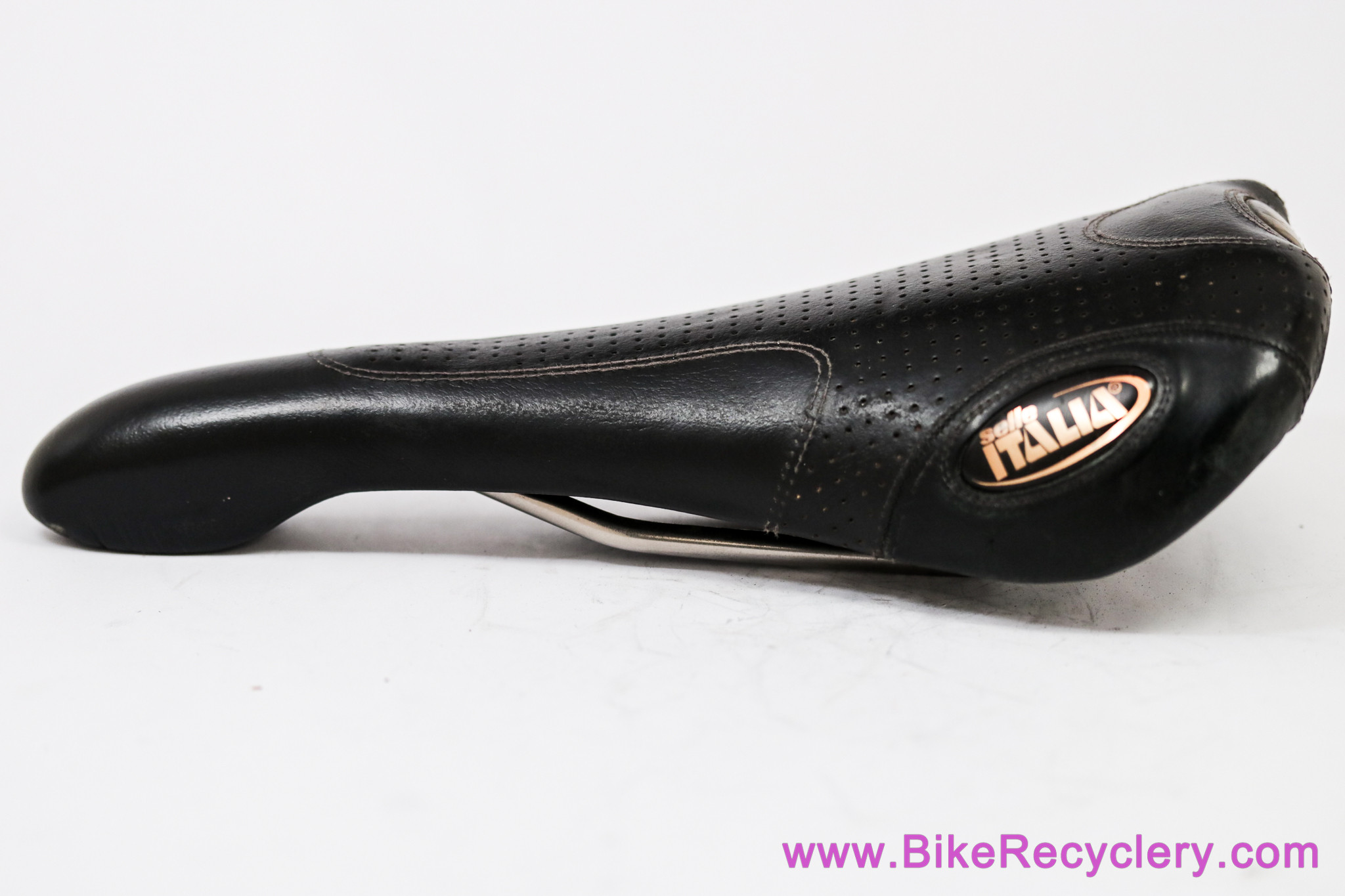 Selle Italia Flite Titanium Genuine Gel: Perforated Black Leather - 2003