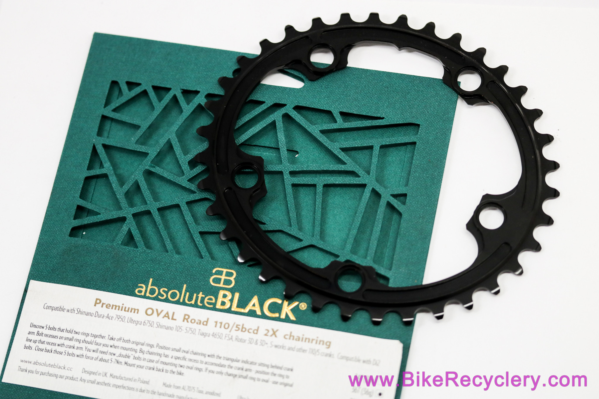 absoluteBLACK Premium Oval Road Chainring: 36t x 110mm 5 Bolt