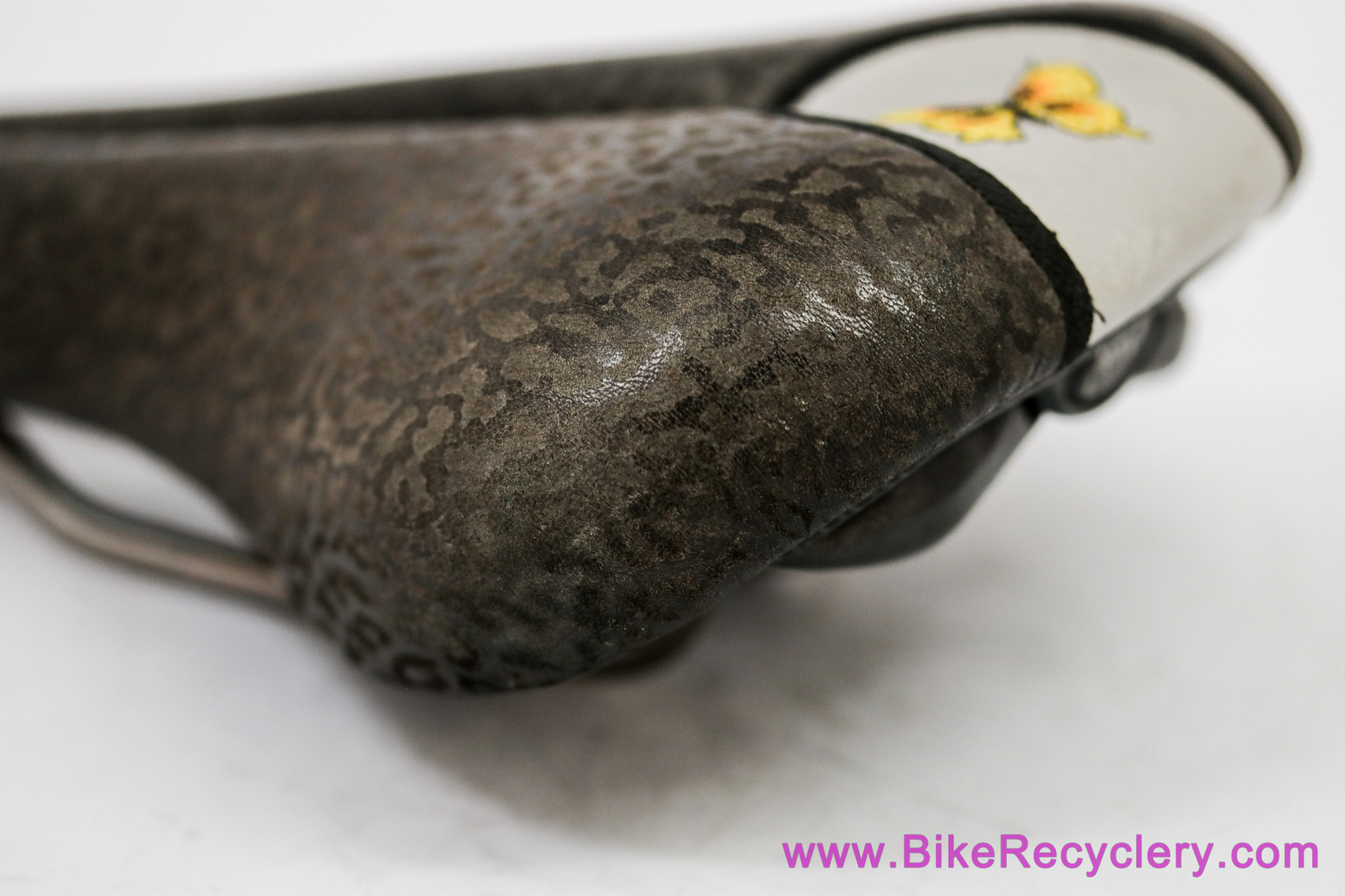 Vintage Terry Butterfly Titanium Saddle: Leopard Print Leather - Cutout (Near Mint+ Low Miles)