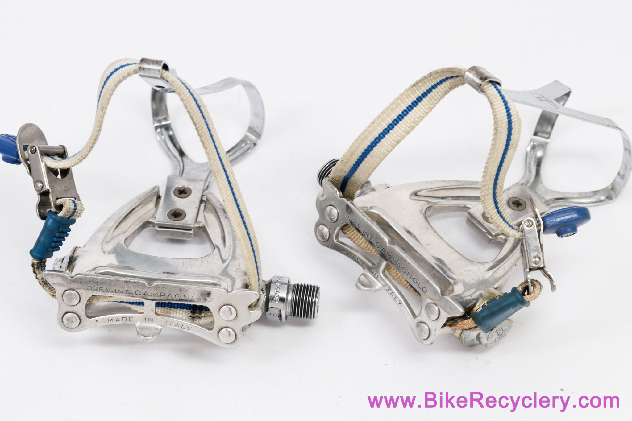 Campagnolo Victory/Chorus Aero Pedals: #405/000 - Toe Clips (M/L) & Straps (EXC)