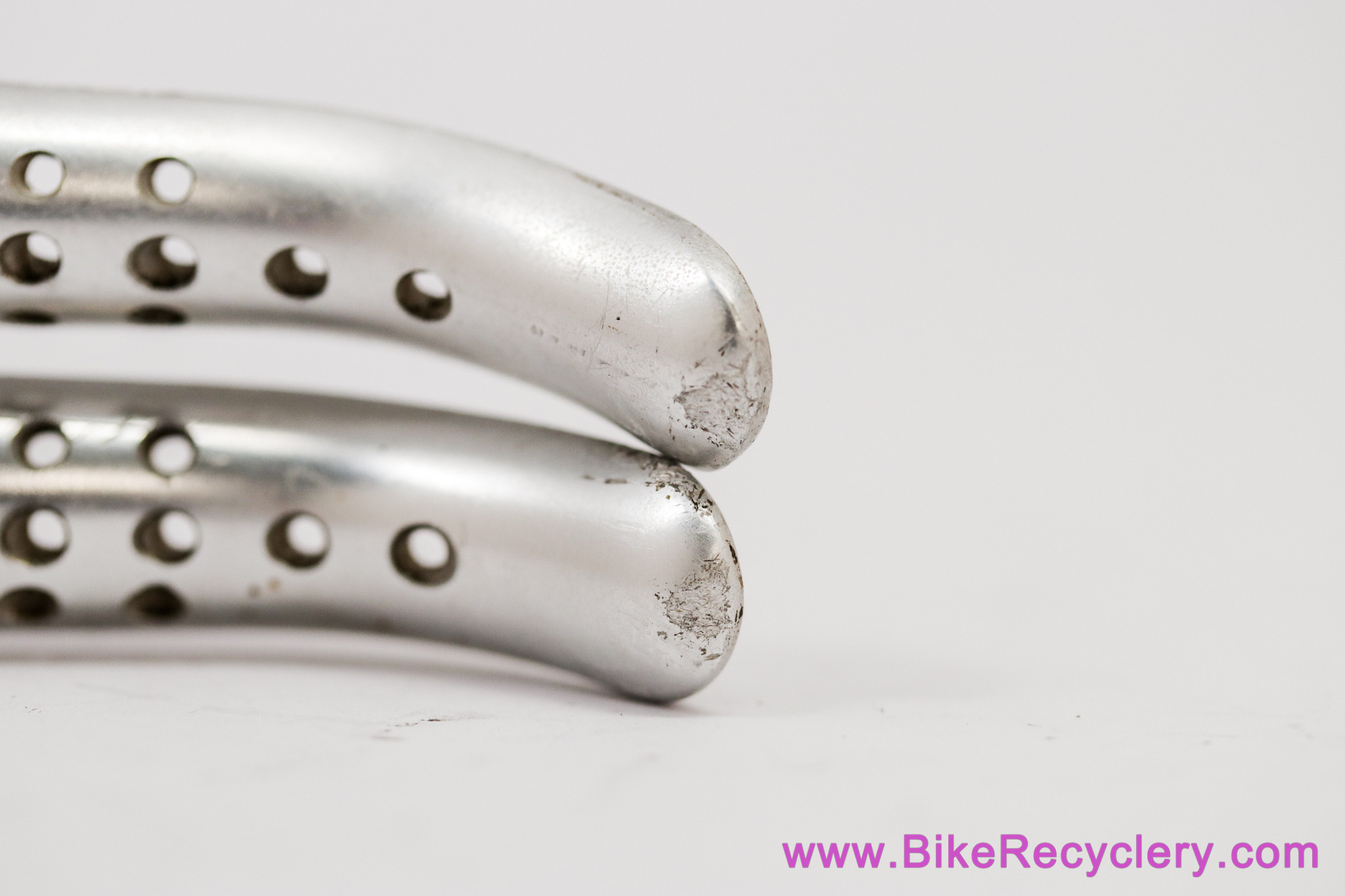 1st Gen Campagnolo "Super Record" Brake Levers:  Aftermarket Drillium Front/Back < Long Reach Early NR Levers > Brown Hoods (EXC++)