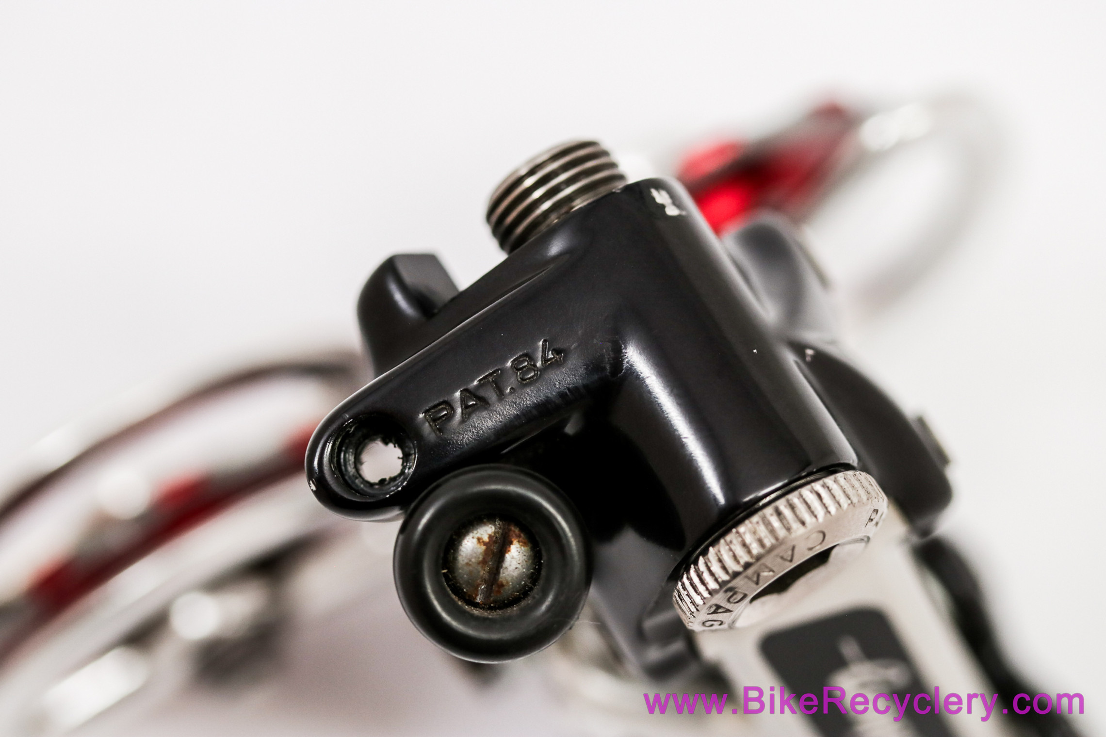 Campagnolo Super Record 4001 Rear Derailleur: Red Bullseye Pulleys - Pat 1984 (Near MINT+ Low Miles)