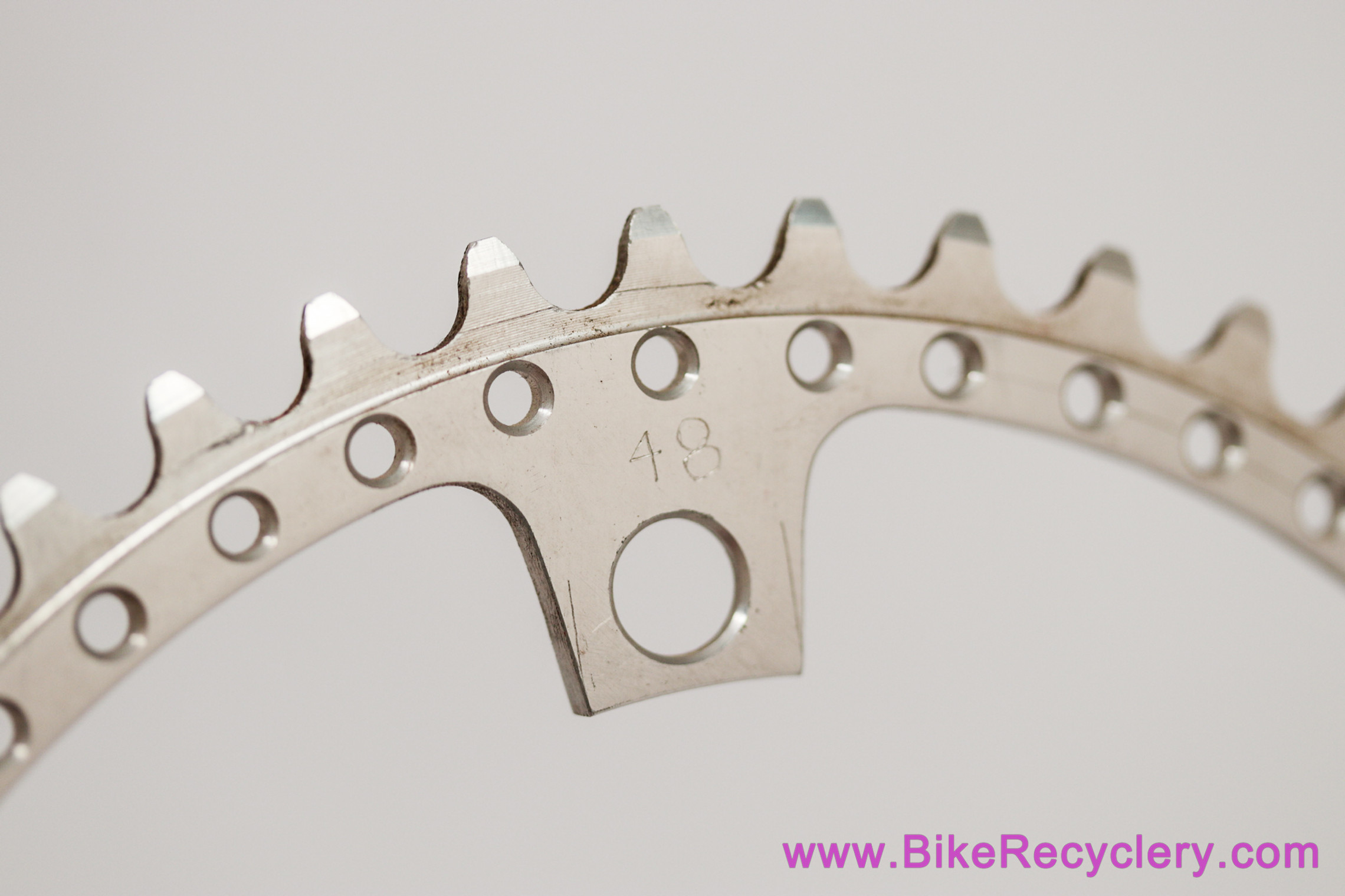 Custom Drillium Chainring: 48t x 144mm - Silver (EXC)