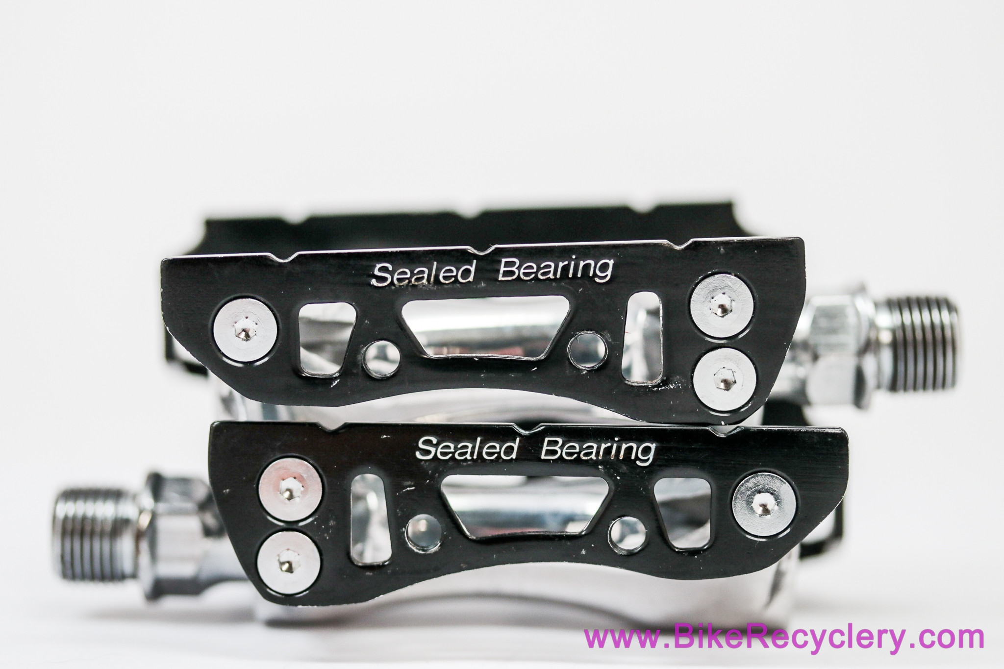 MKS Custom Nuevo Wide NJS Track Pedals: Black/Silver (Barely Used